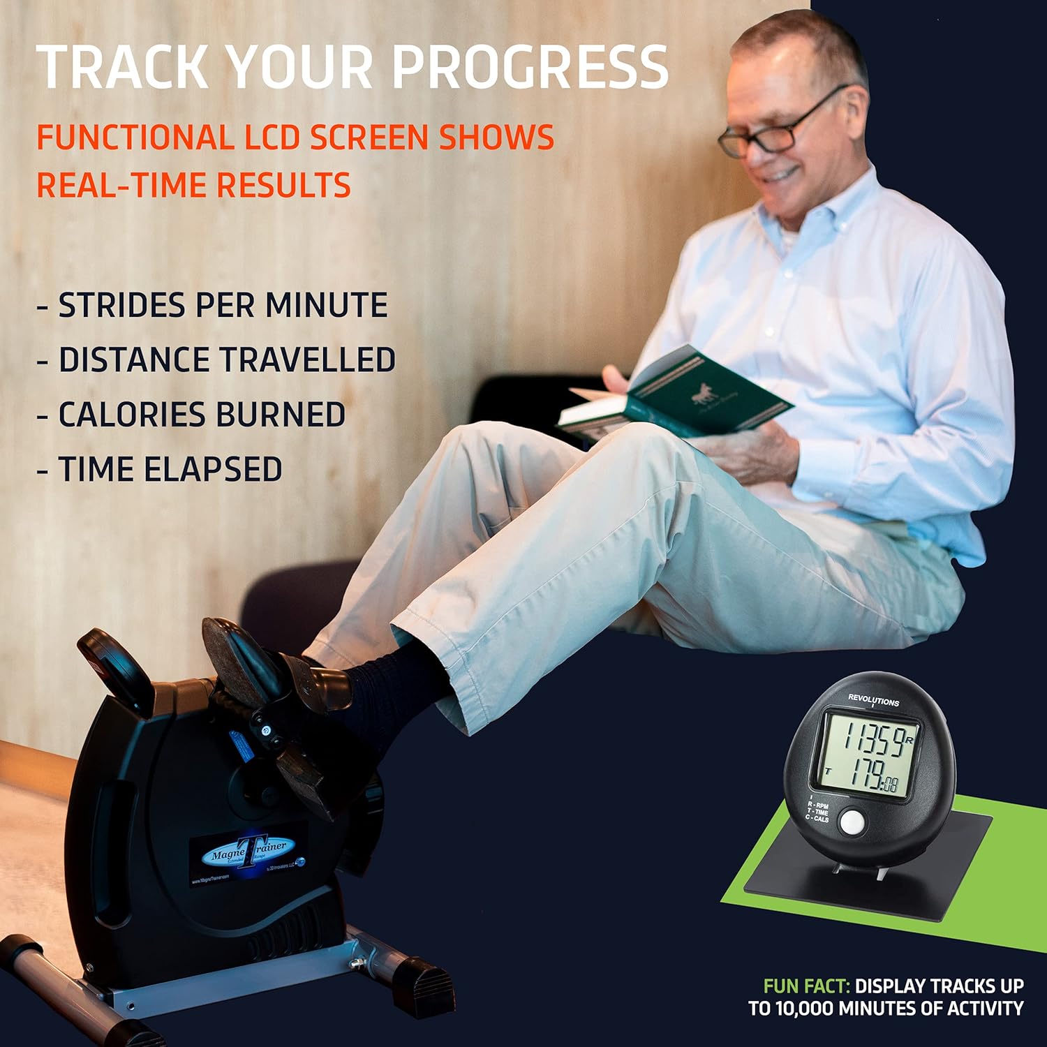 Mini Exercise Bike Arm and Leg Exerciser with Progress Tracking Display