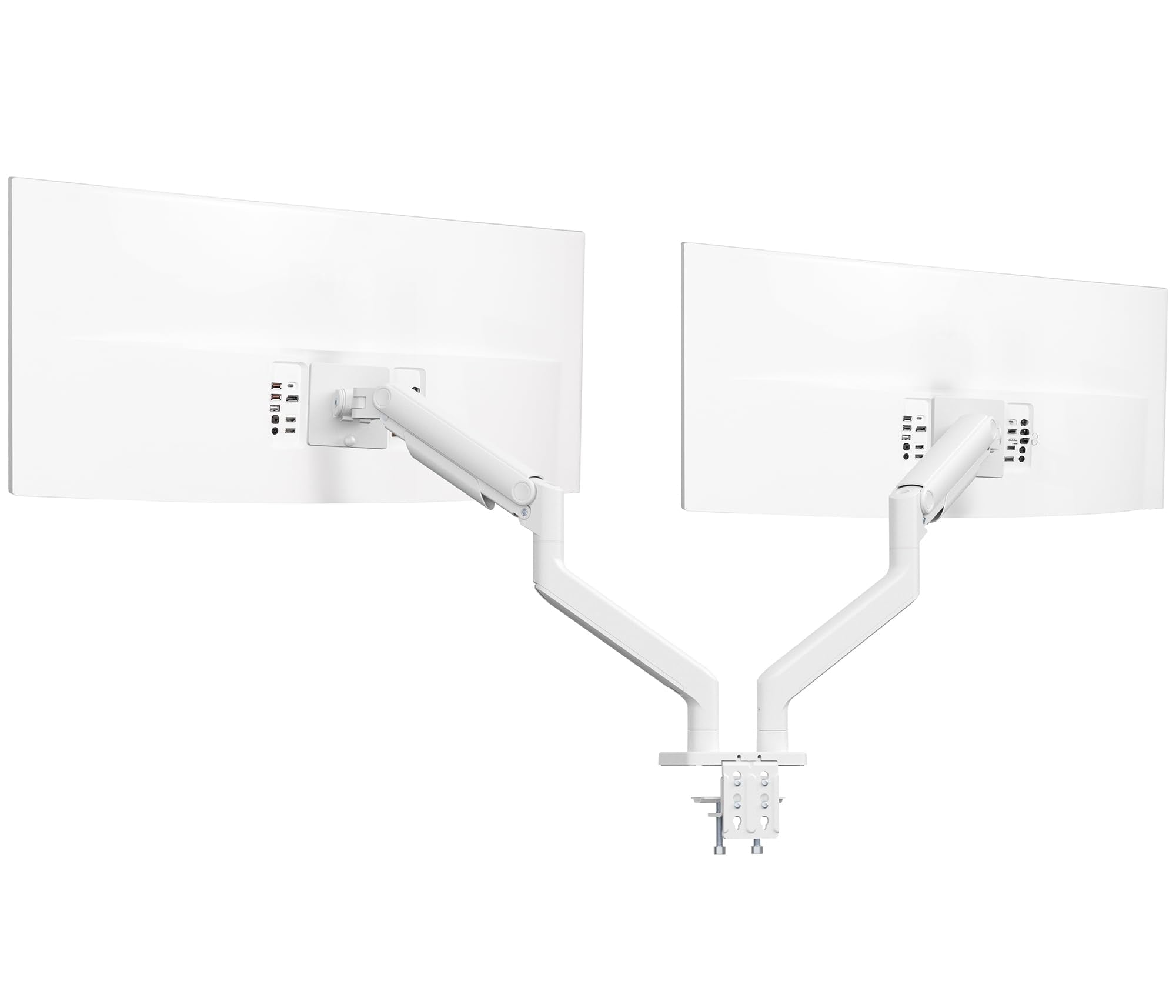 Pneumatic Arm Dual Ultrawide Monitor Desk Mount - Up to 45" Screens