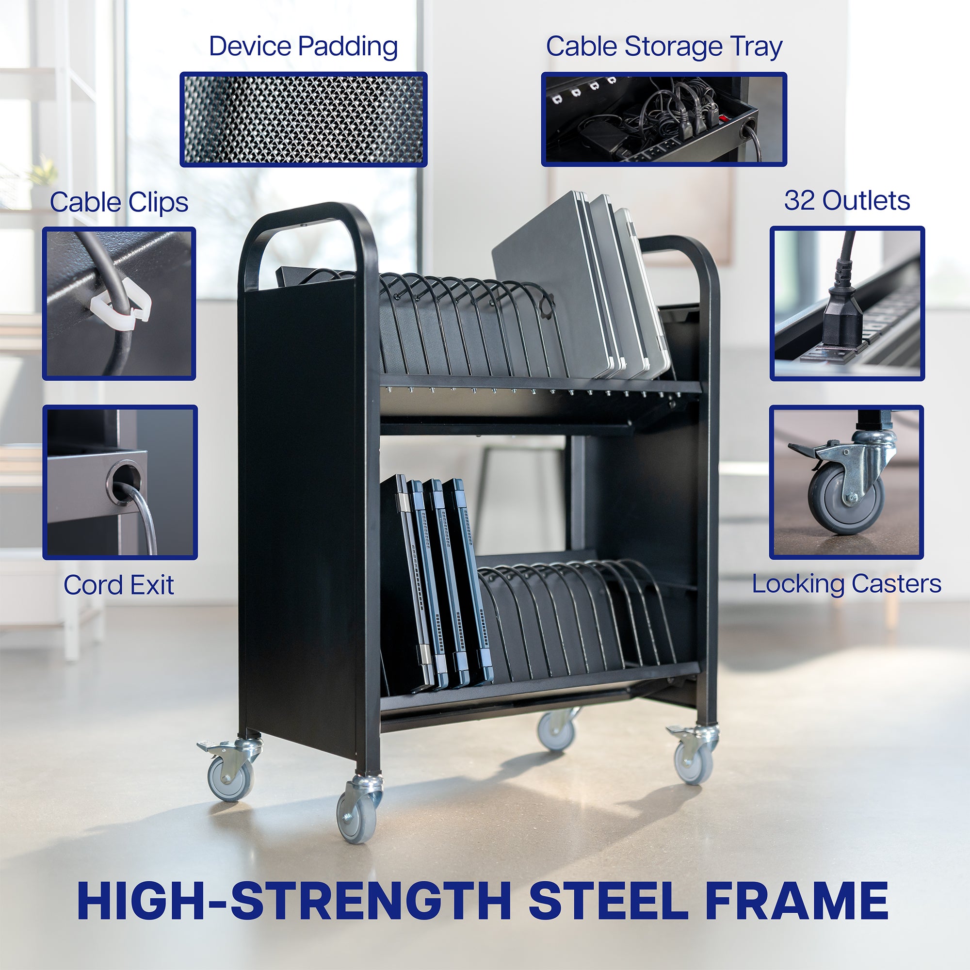 32-Device Open Charging Cart