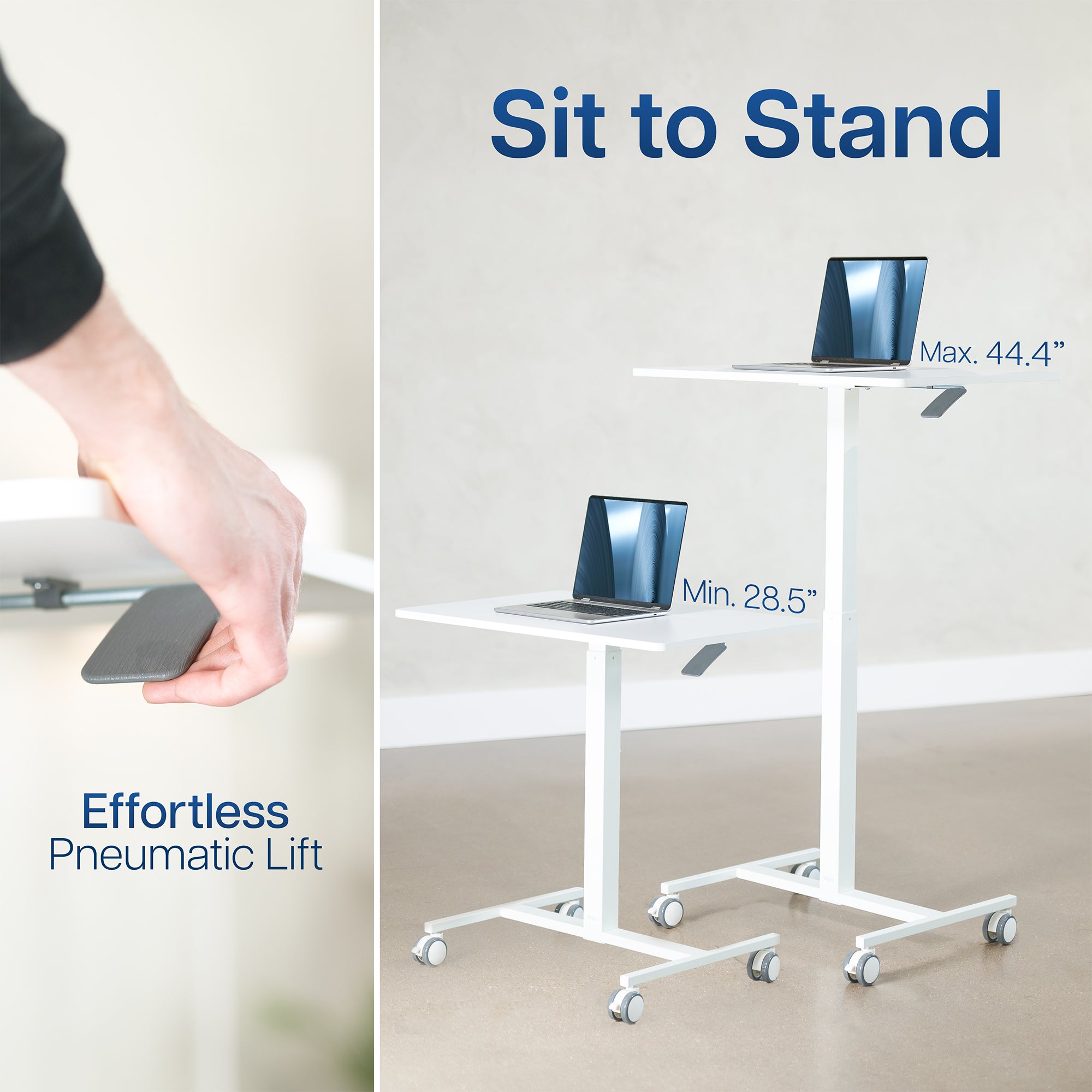 Mobile Pneumatic Lift Height Adjustable Workstation Cart