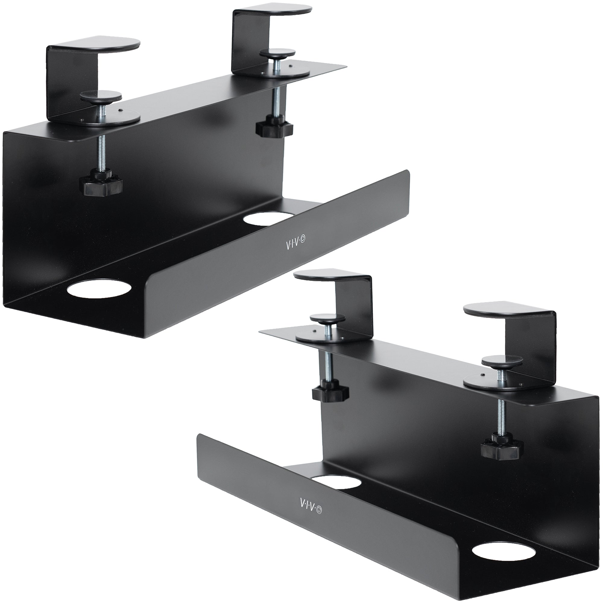 Sturdy under desk cable management trays (pack of 2).