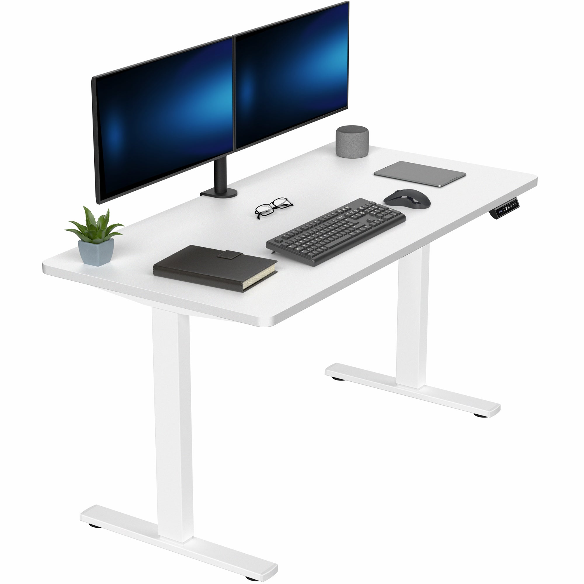 1B Solid Top Series - Single Motor Electric Desk with Push Button Memory Controller
