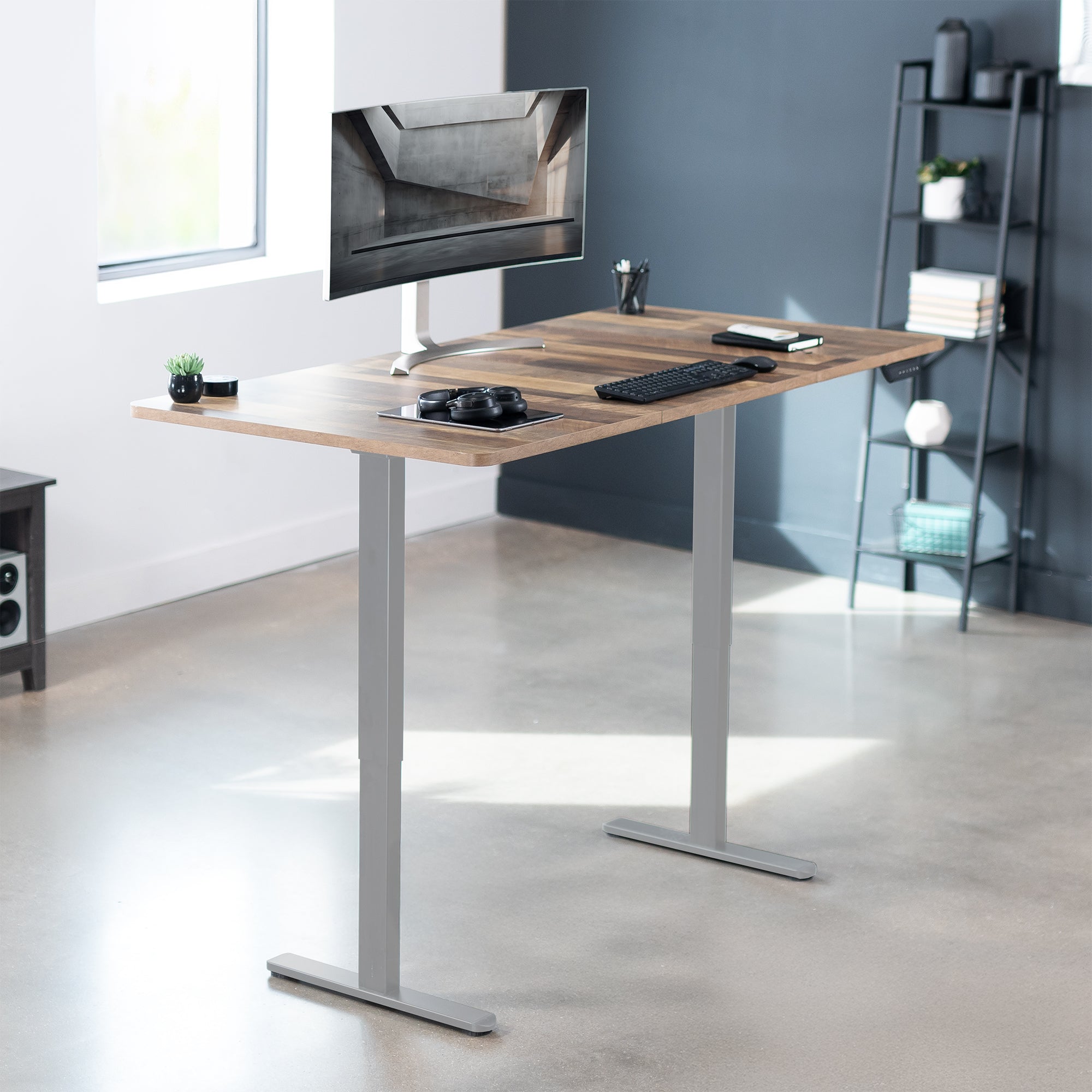 71 x 36 inch dual motor electric desk featuring smart controller height adjustment with memory settings