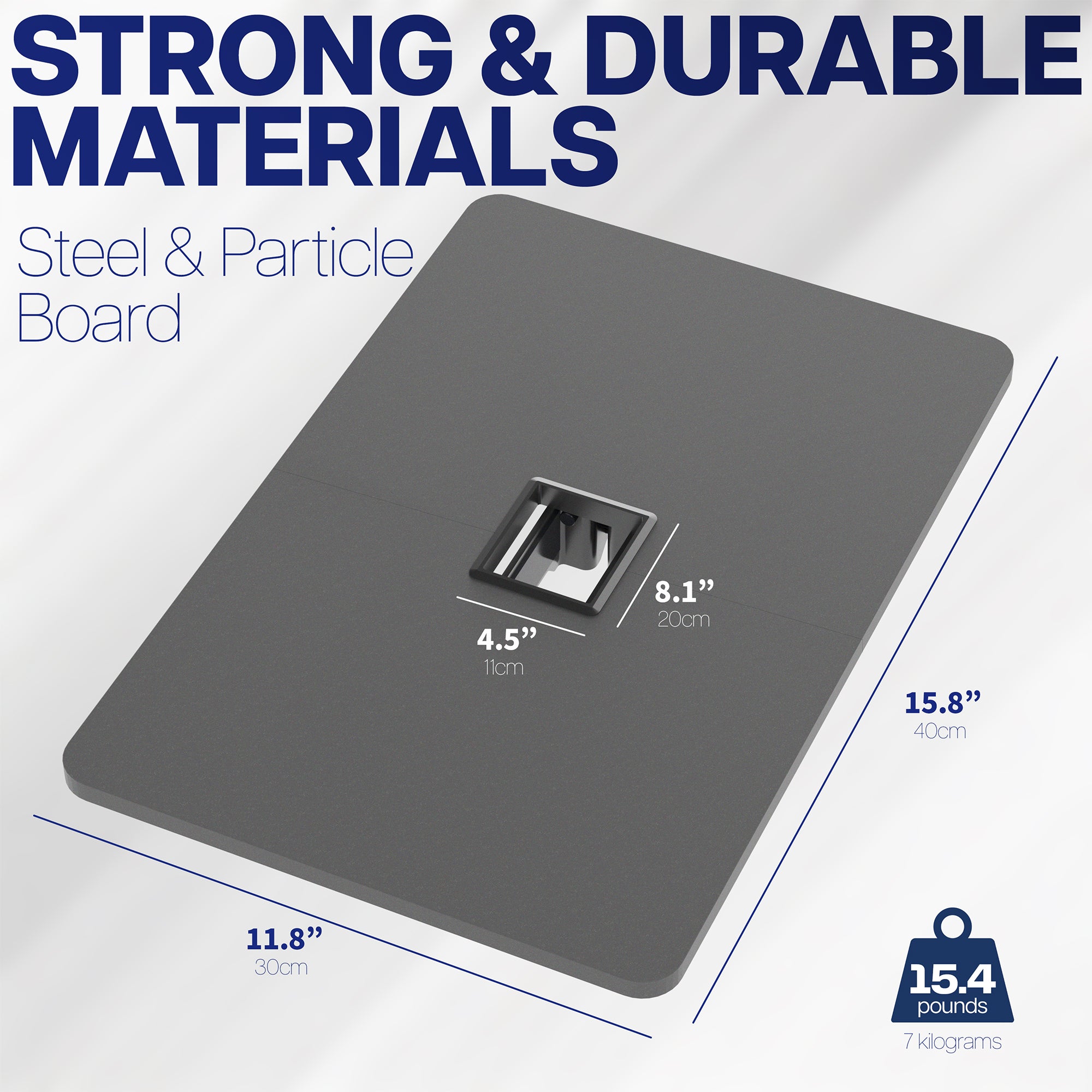 Under desk floating shelf platform that clamps onto desk leg. Provides convenient hidden storage that adjusts with your sit to stand desk.