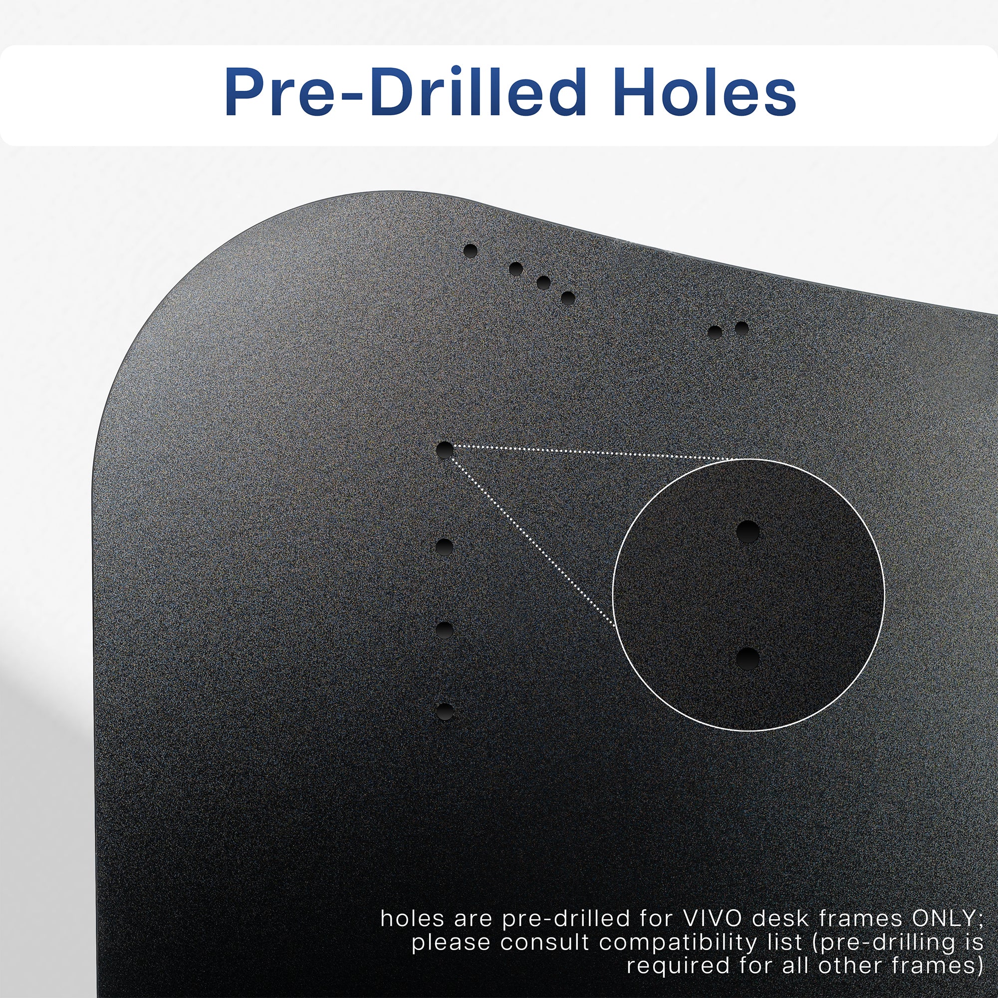 Feature of the pre-drilled holes on underside of tabletop.