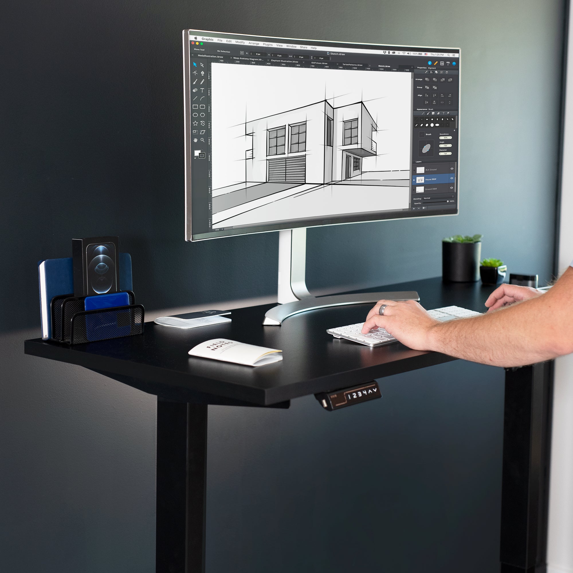 55 x 24 inch Universal Solid One-Piece Square Corner Table Top for Standard and Sit to Stand Height Adjustable Home and Office Desk Frames