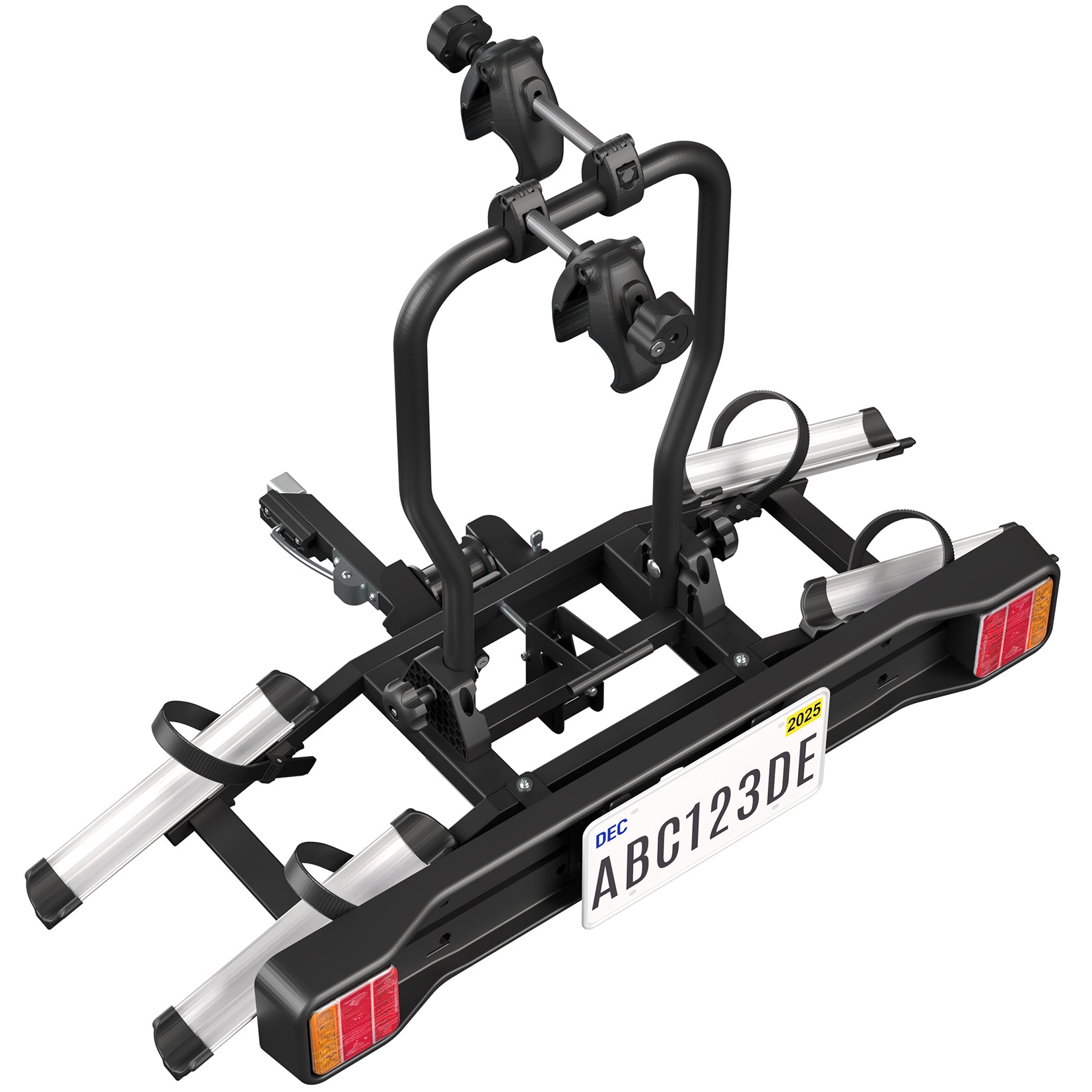 Tow bar with bike rack on a white background