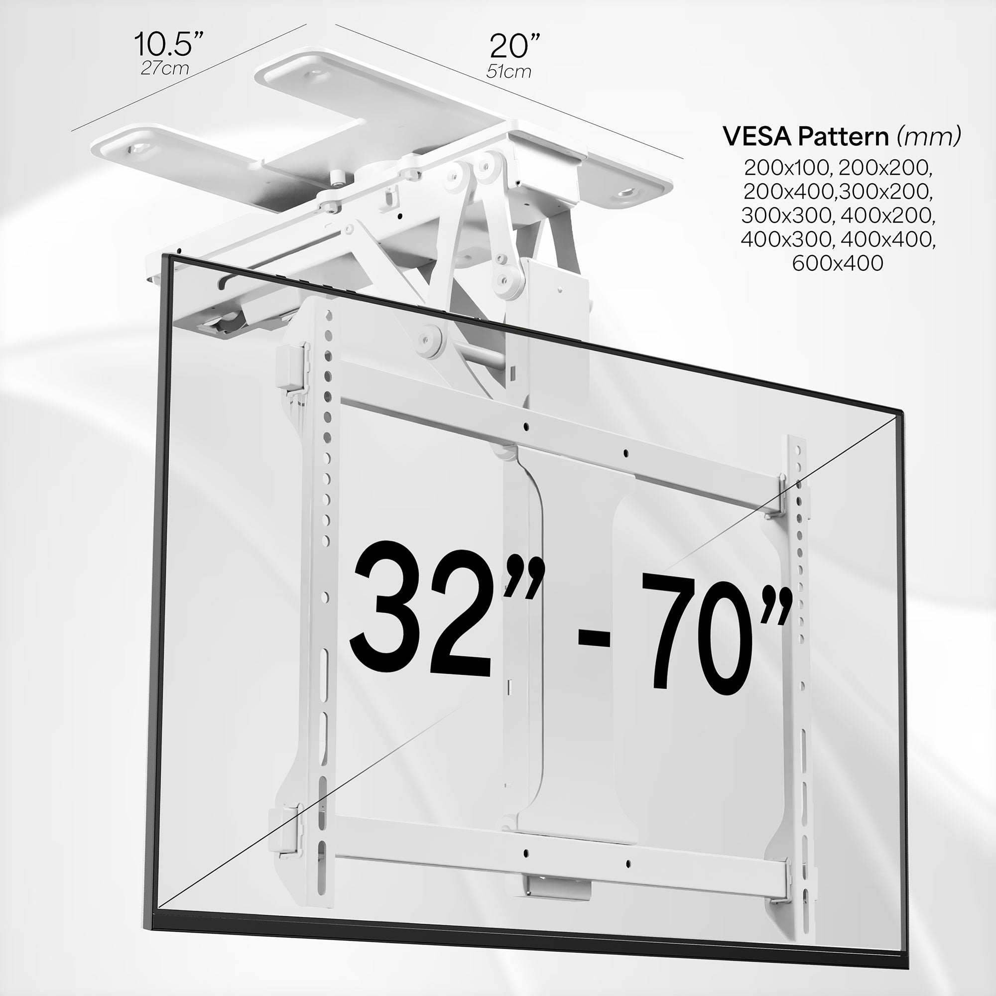 Electric Flip Down Swiveling Ceiling TV Mount for 32 to 70 inch Screens