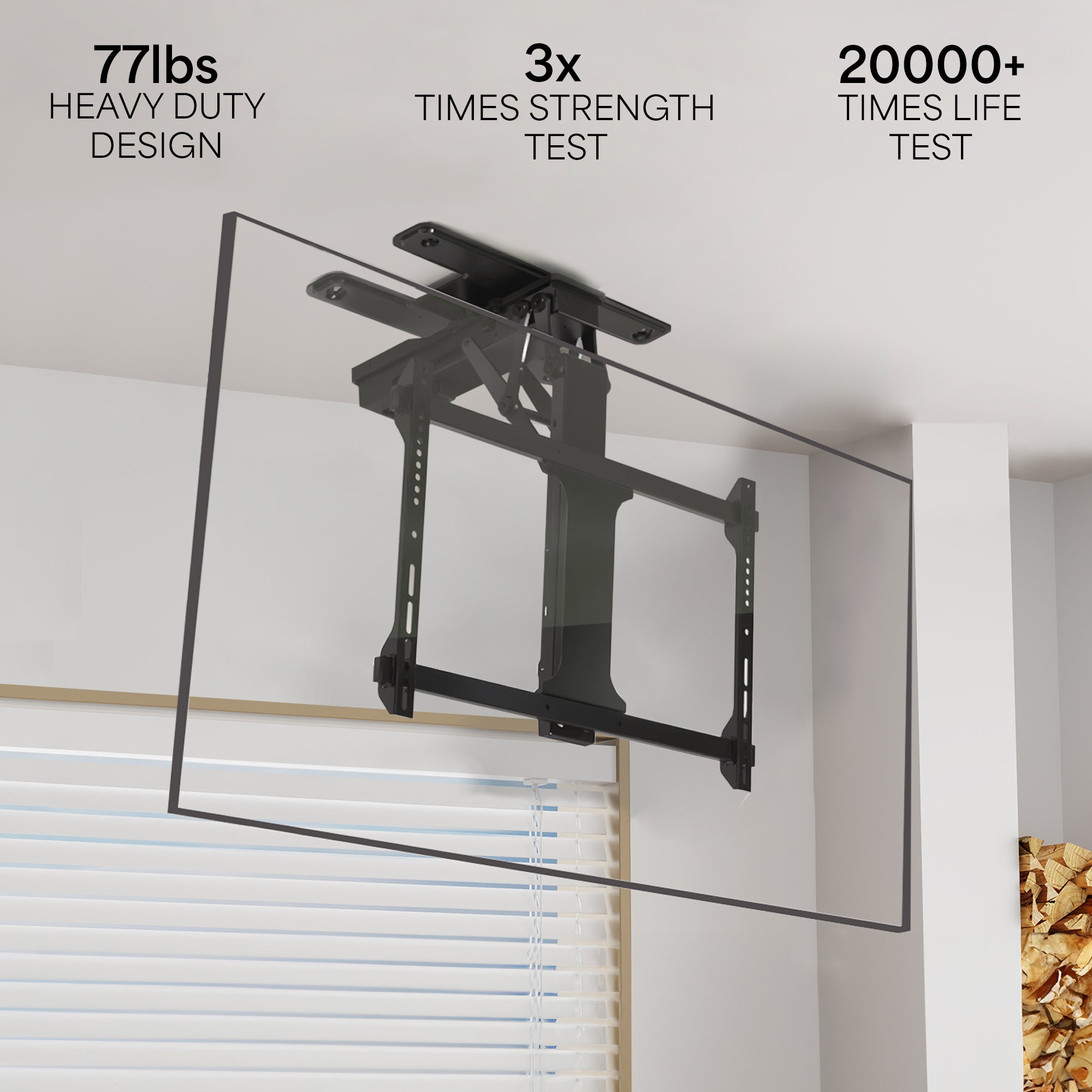 Electric Flip Down Swiveling Ceiling TV Mount for 32 to 70 inch Screens