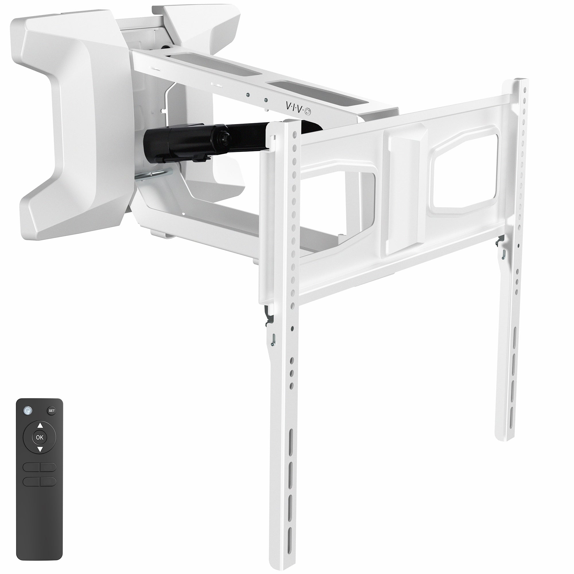 Electric TV Wall Mount elevates your screen to a comfortable viewing height.
