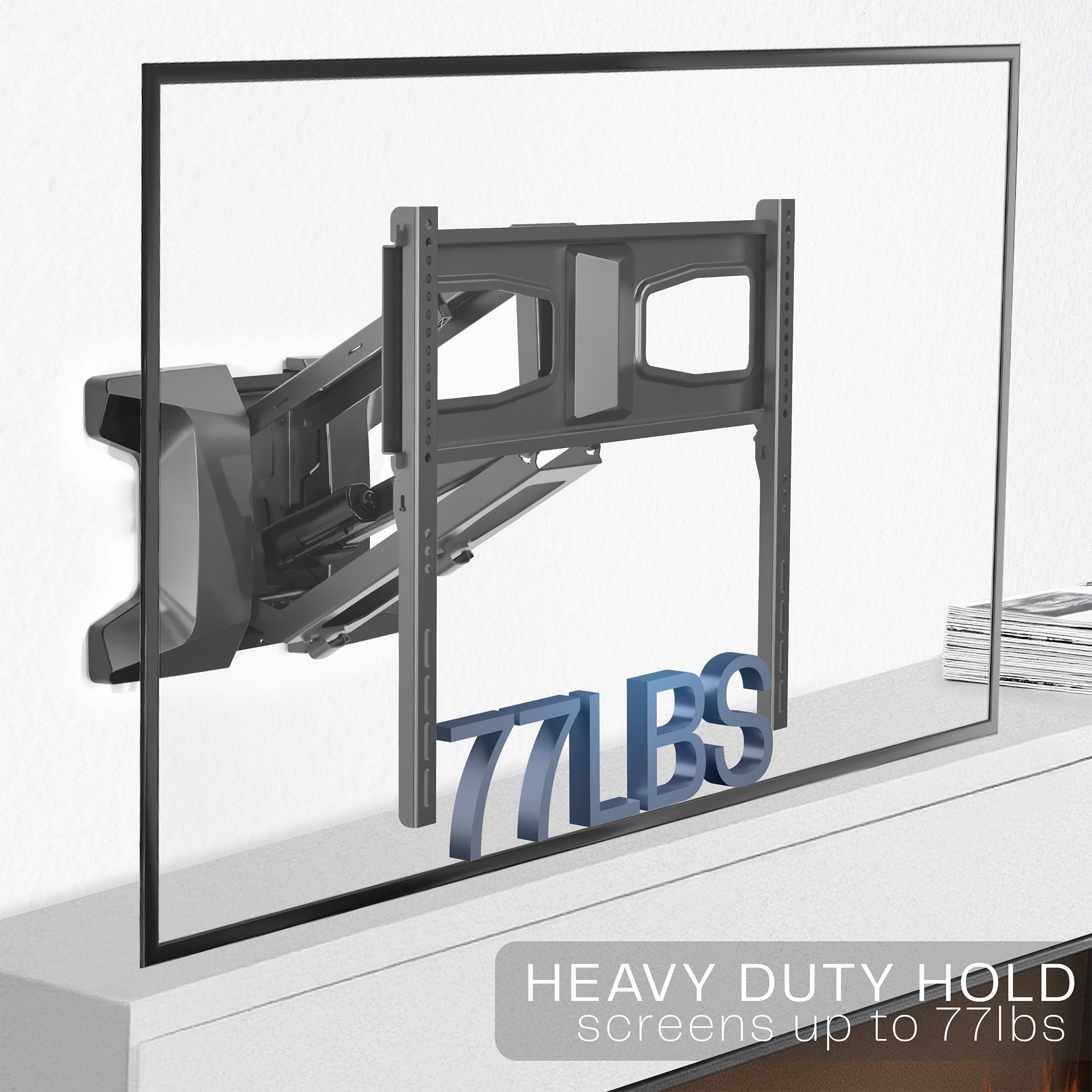 Electric TV Wall Mount elevates your screen to a comfortable viewing height.