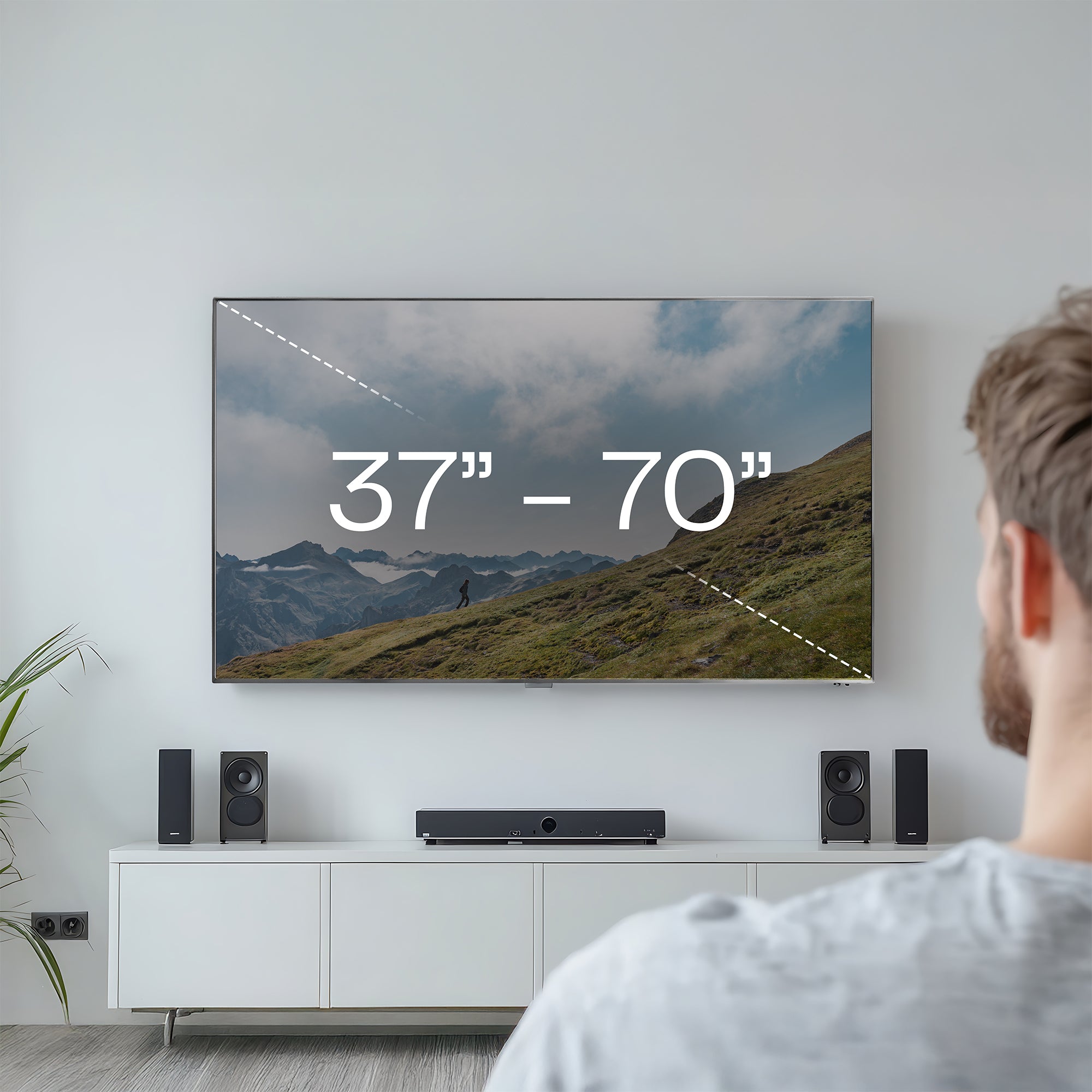 Electric TV Wall Mount elevates your screen to a comfortable viewing height.