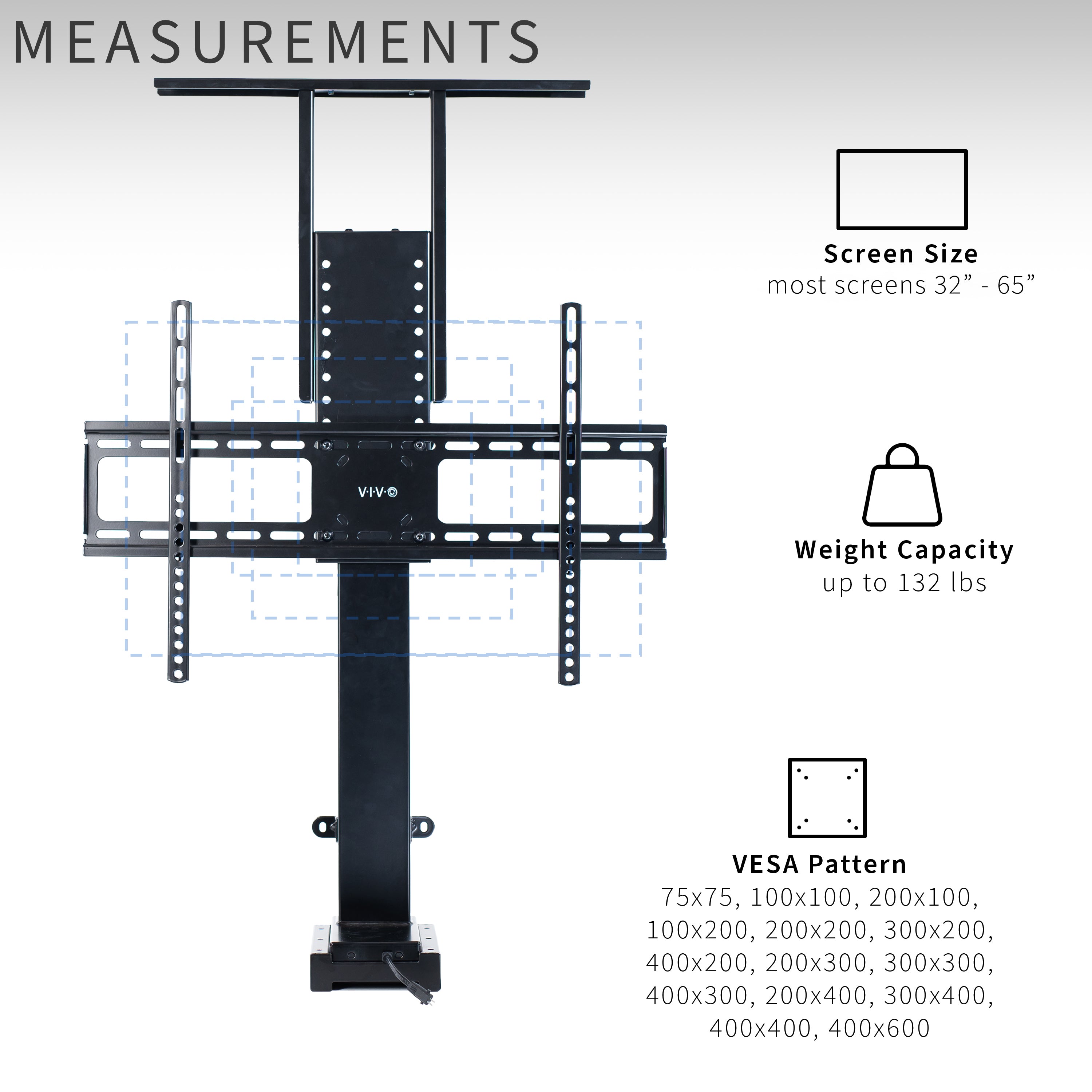 Motorized TV Stand with Remote Control has smooth height adjustment.