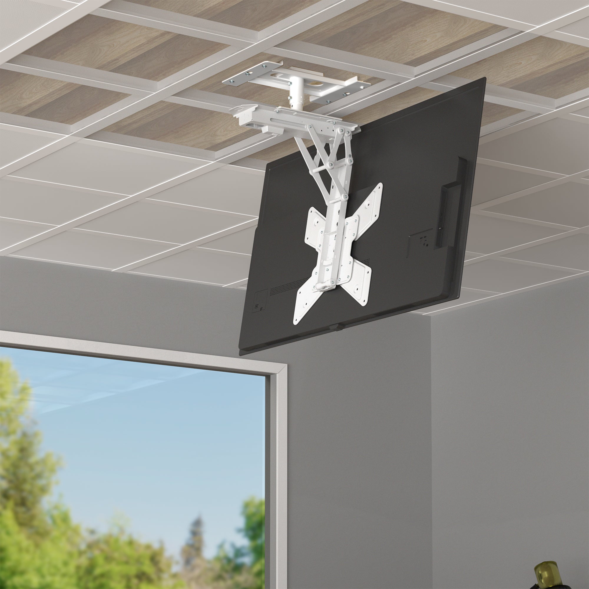 White Drop Ceiling Mount Designed for MOUNT-E-FD55W / MOUNT-E-FD70W