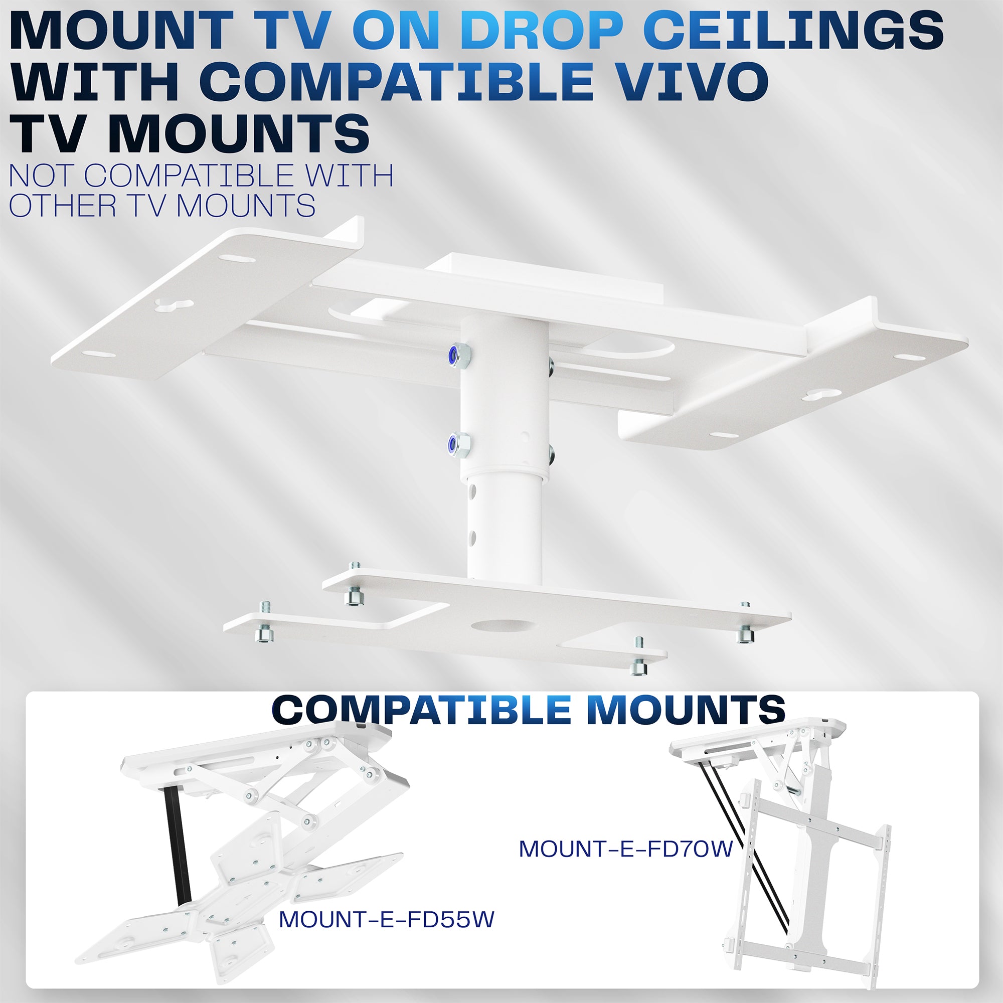 White Drop Ceiling Mount Designed for MOUNT-E-FD55W / MOUNT-E-FD70W