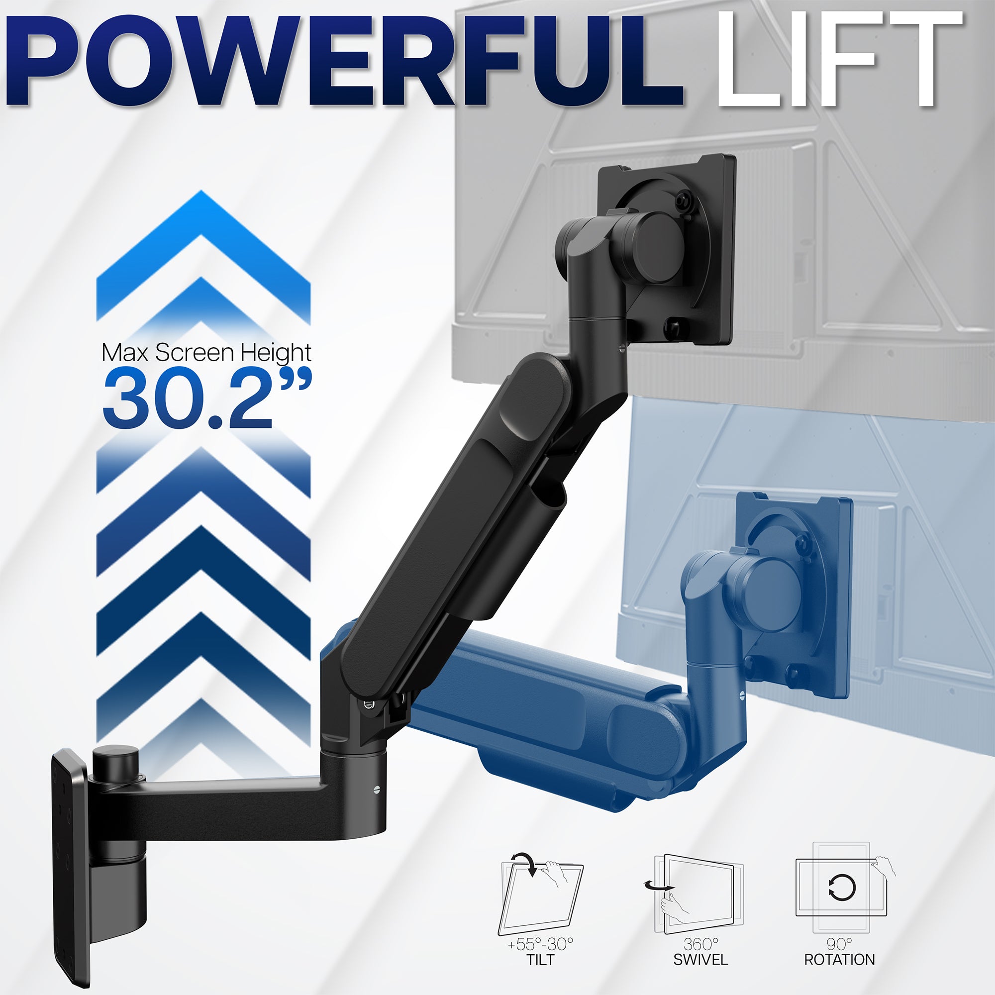 Single Ultrawide Monitor Wall Mount - Up to 57" Screens