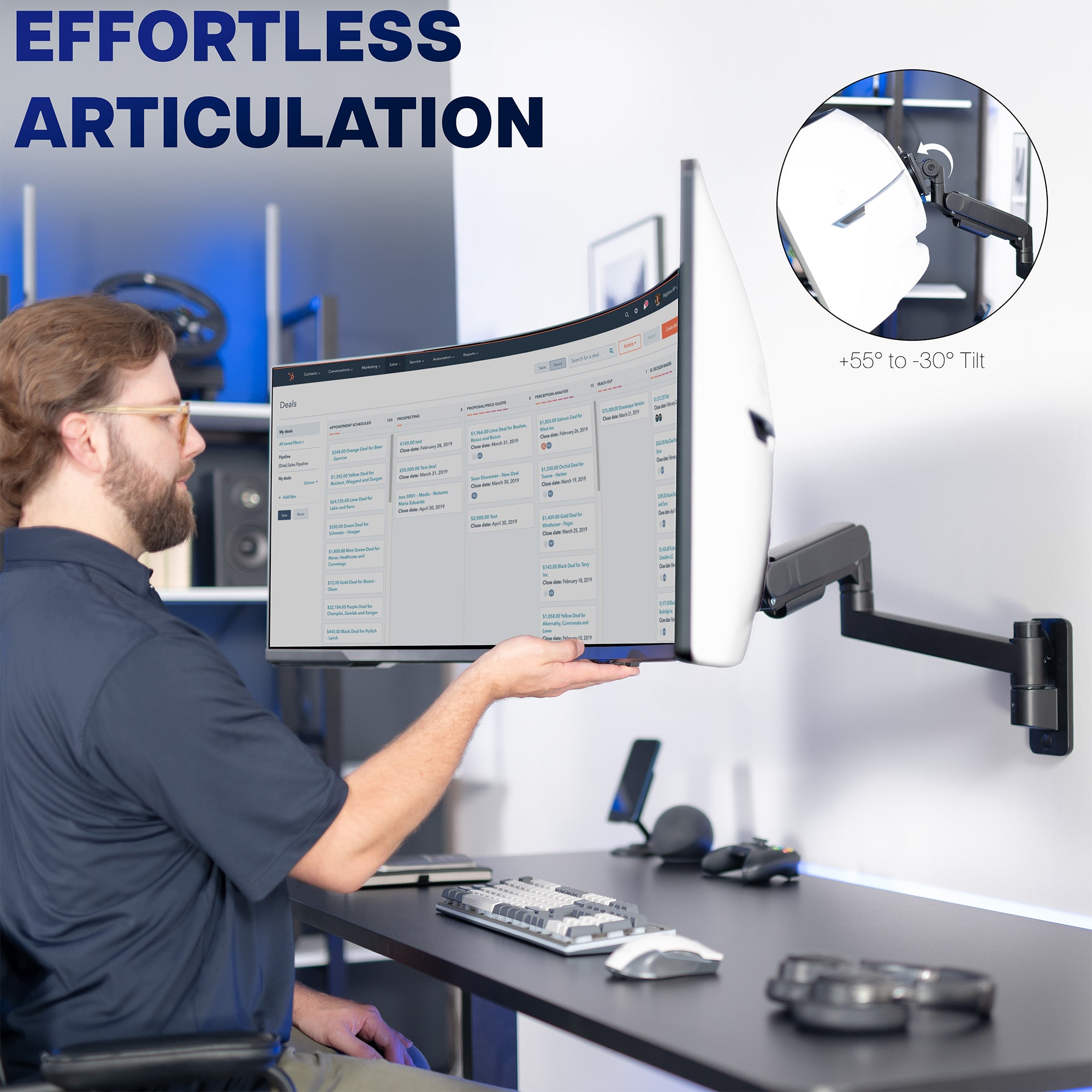 Single Ultrawide Monitor Wall Mount - Up to 57" Screens