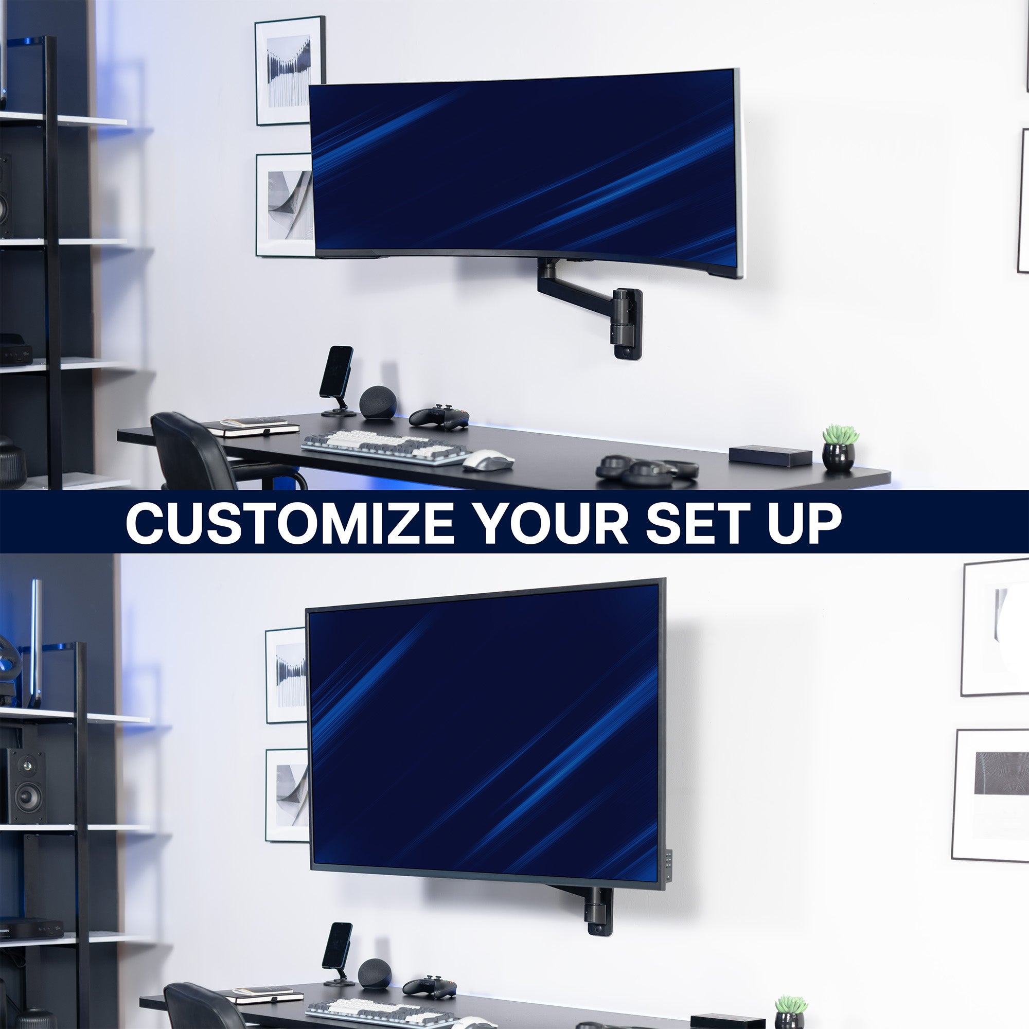 Single Ultrawide Monitor Wall Mount - Up to 57" Screens