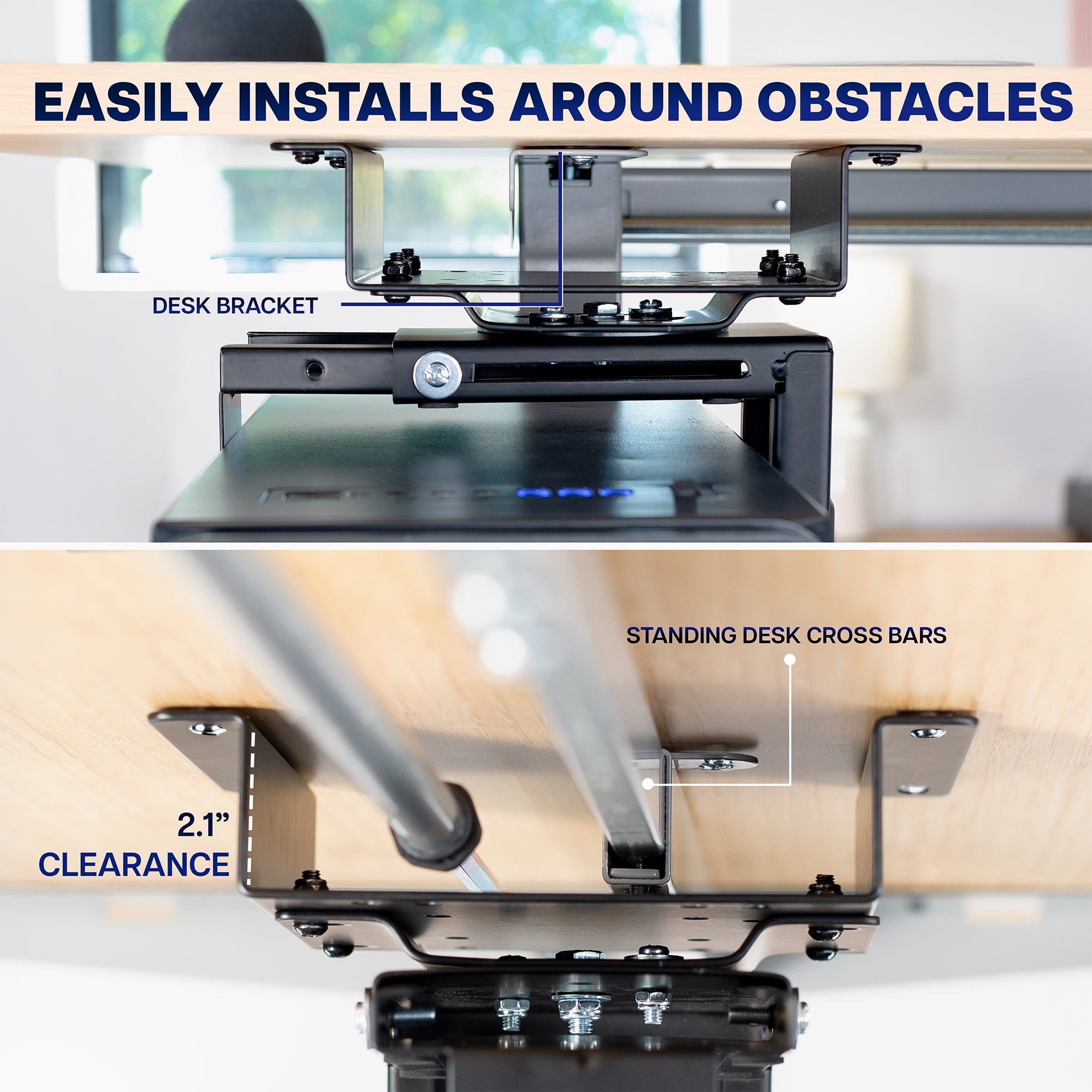 Under Desk PC Mount with Spacer Bracket