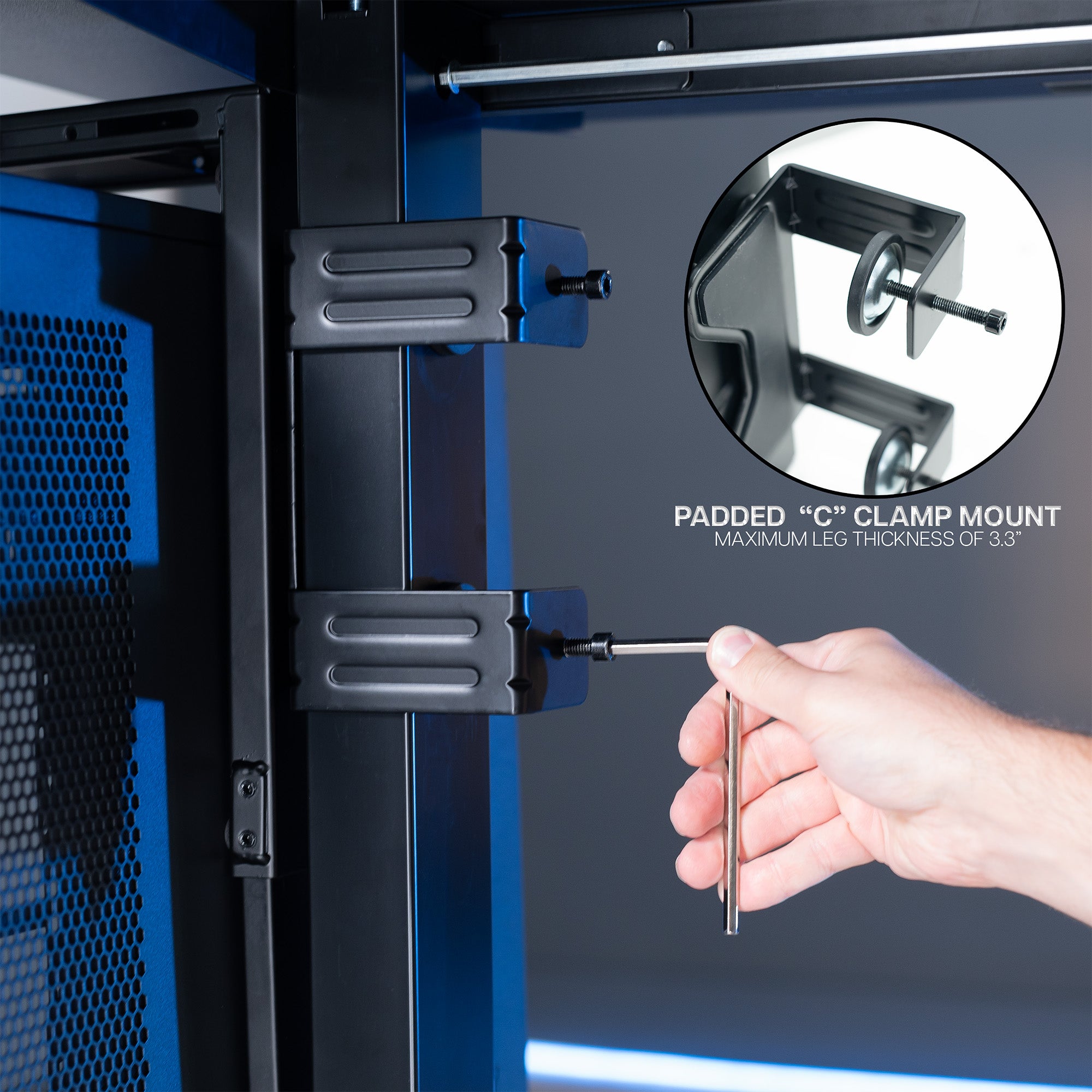 Under Desk Leg Clamp Large PC Mount