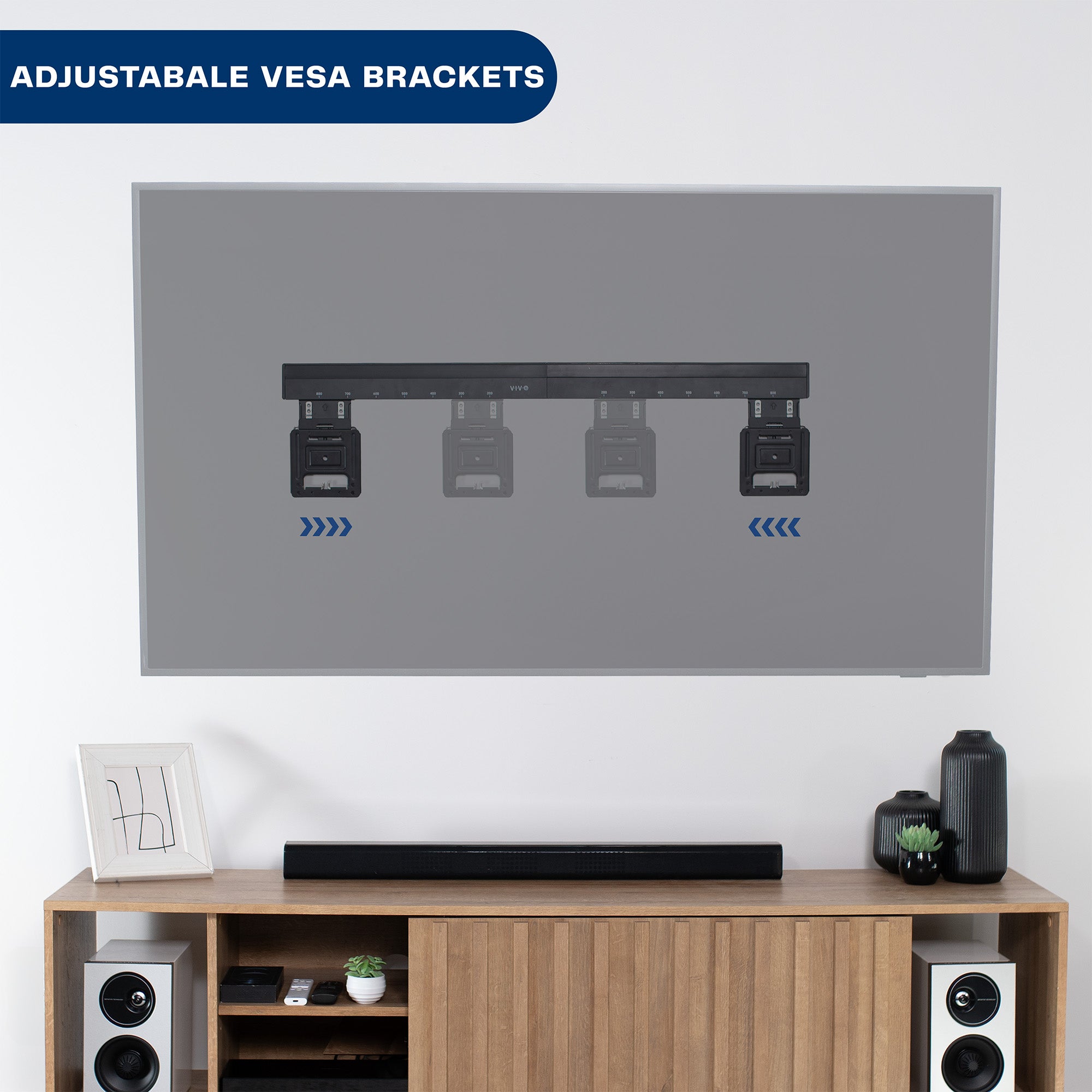 Micro gap ultra low profile slim TV wall mount with adjustable VESA brackets, easy cable access, protective padding, and a simple installation process.