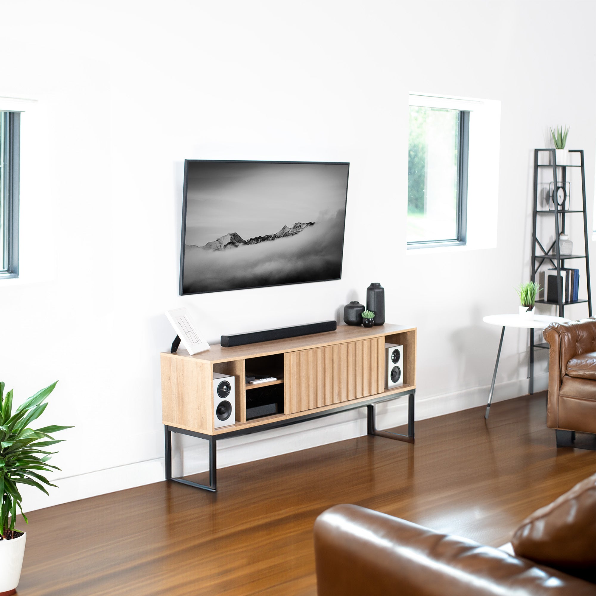 Micro gap ultra low profile slim TV wall mount with adjustable VESA brackets, easy cable access, protective padding, and a simple installation process.