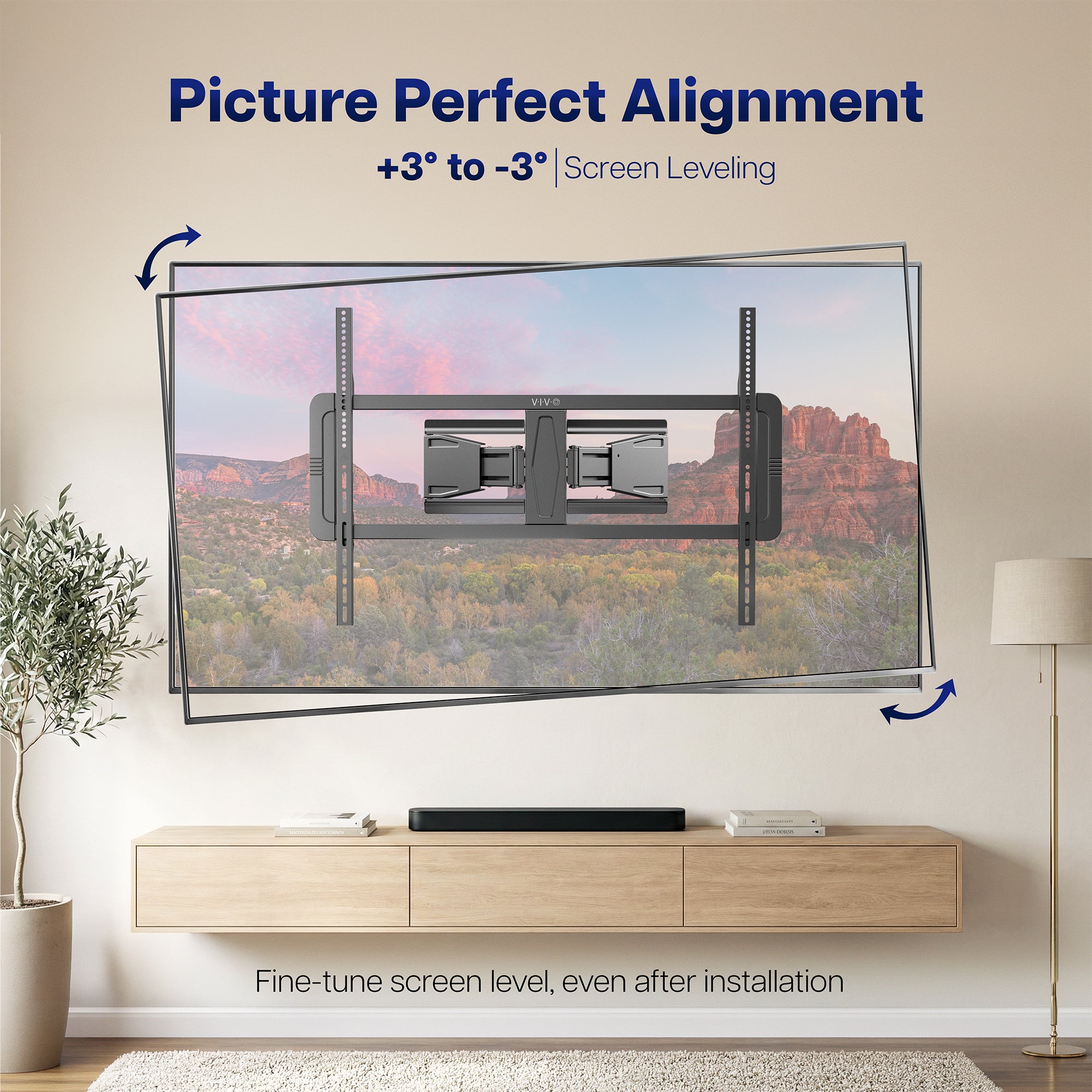 Low Profile Telescoping TV Wall Mount - 46" to 100" Screens