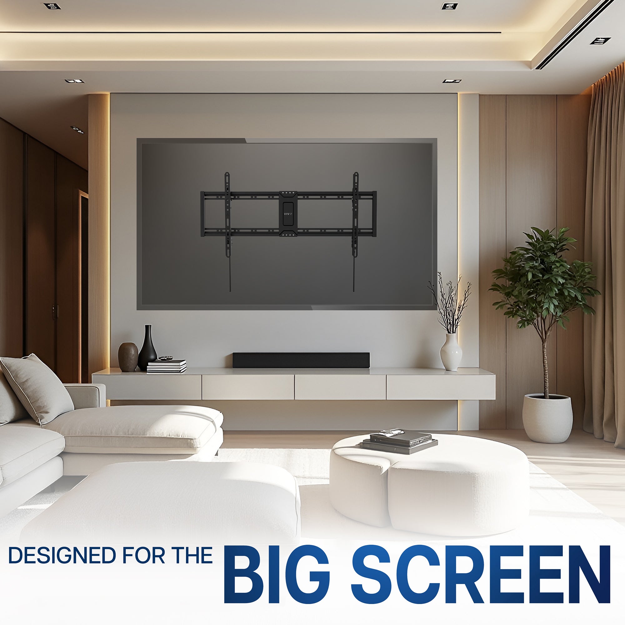 Sturdy adjustable TV wall mount in modern living room
