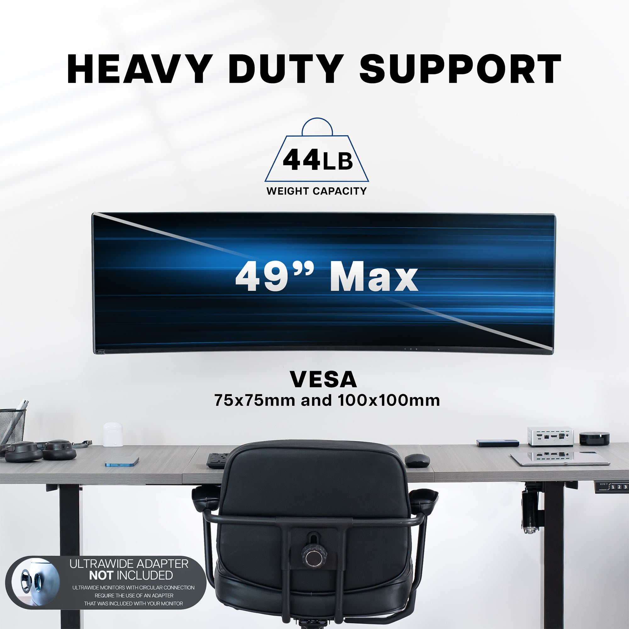 Ultrawide Monitor Wall Mount Bracket - Up to 49" Screens