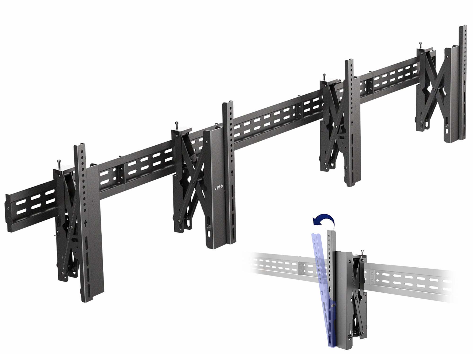 Pop-Out TV Tilting 1x2 Video Wall Mounts - 37” to 65” Screens