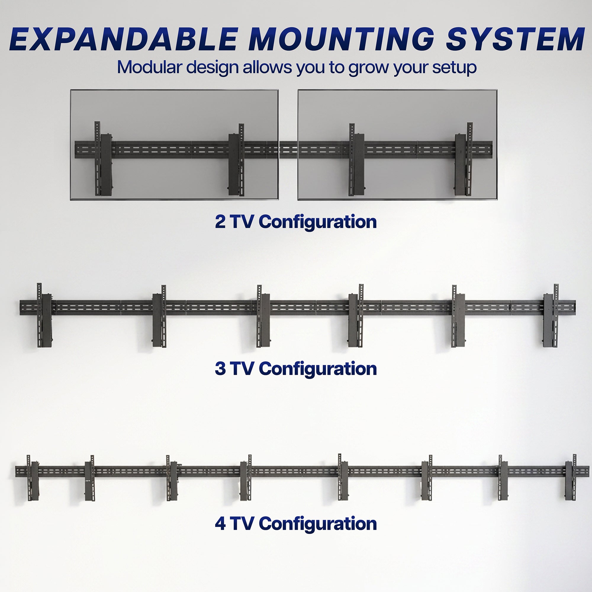 Pop-Out TV Tilting 1x2 Video Wall Mounts - 37” to 65” Screens