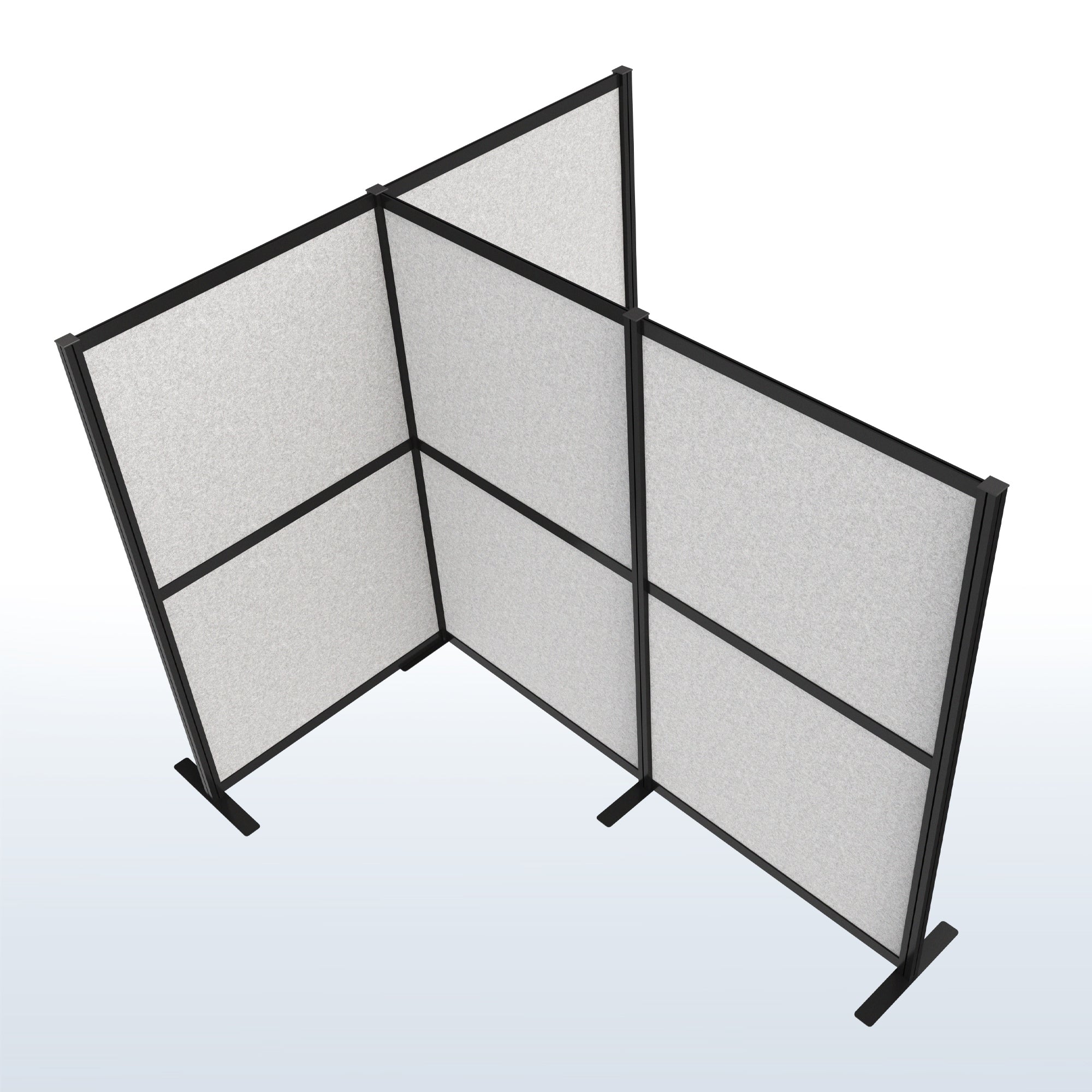 T-Shape Modular Corner Wall System, 4 Panels, Modern Professional Office Cubicle Dividers, Freestanding Privacy Screen