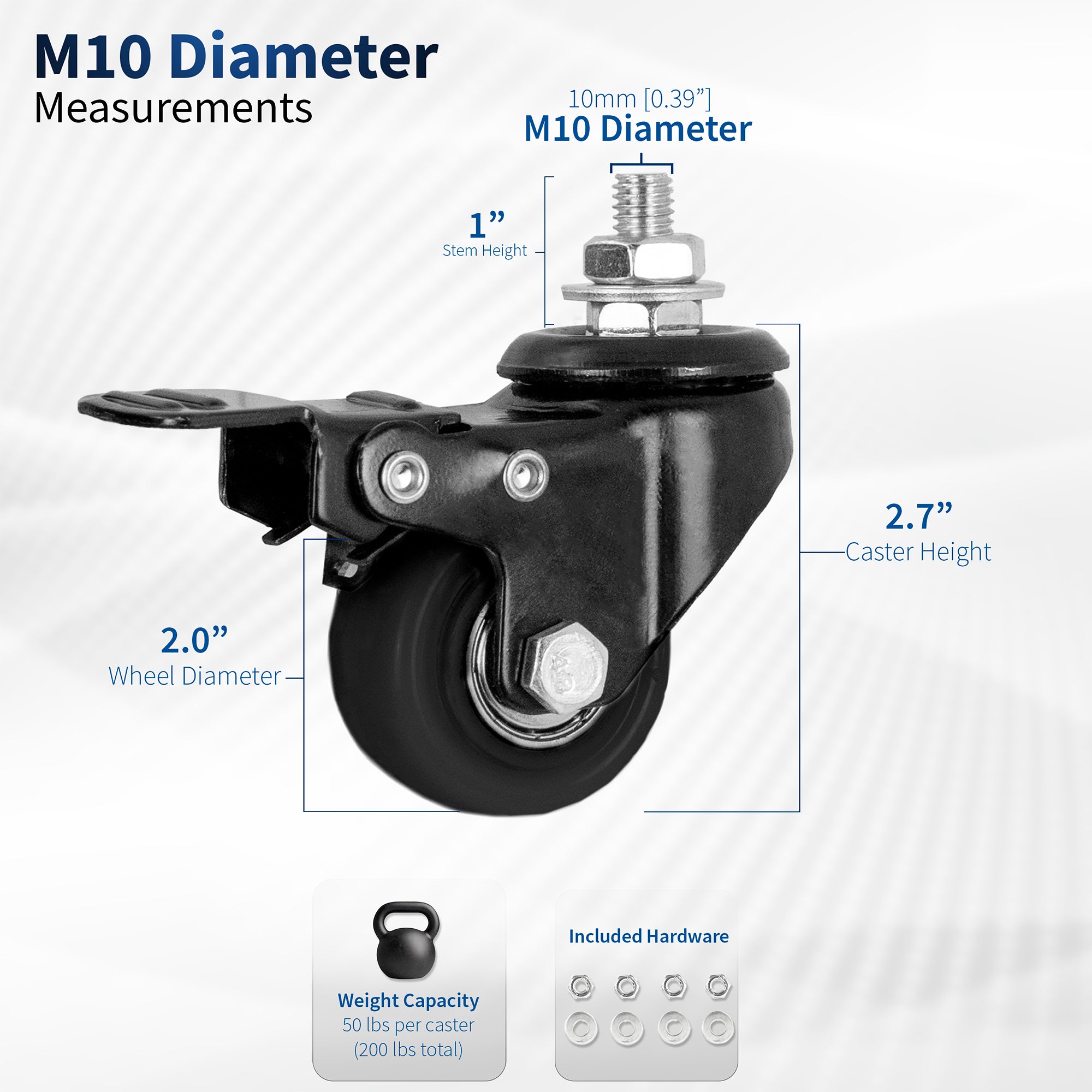 Lockable caster wheel from VIVO.
