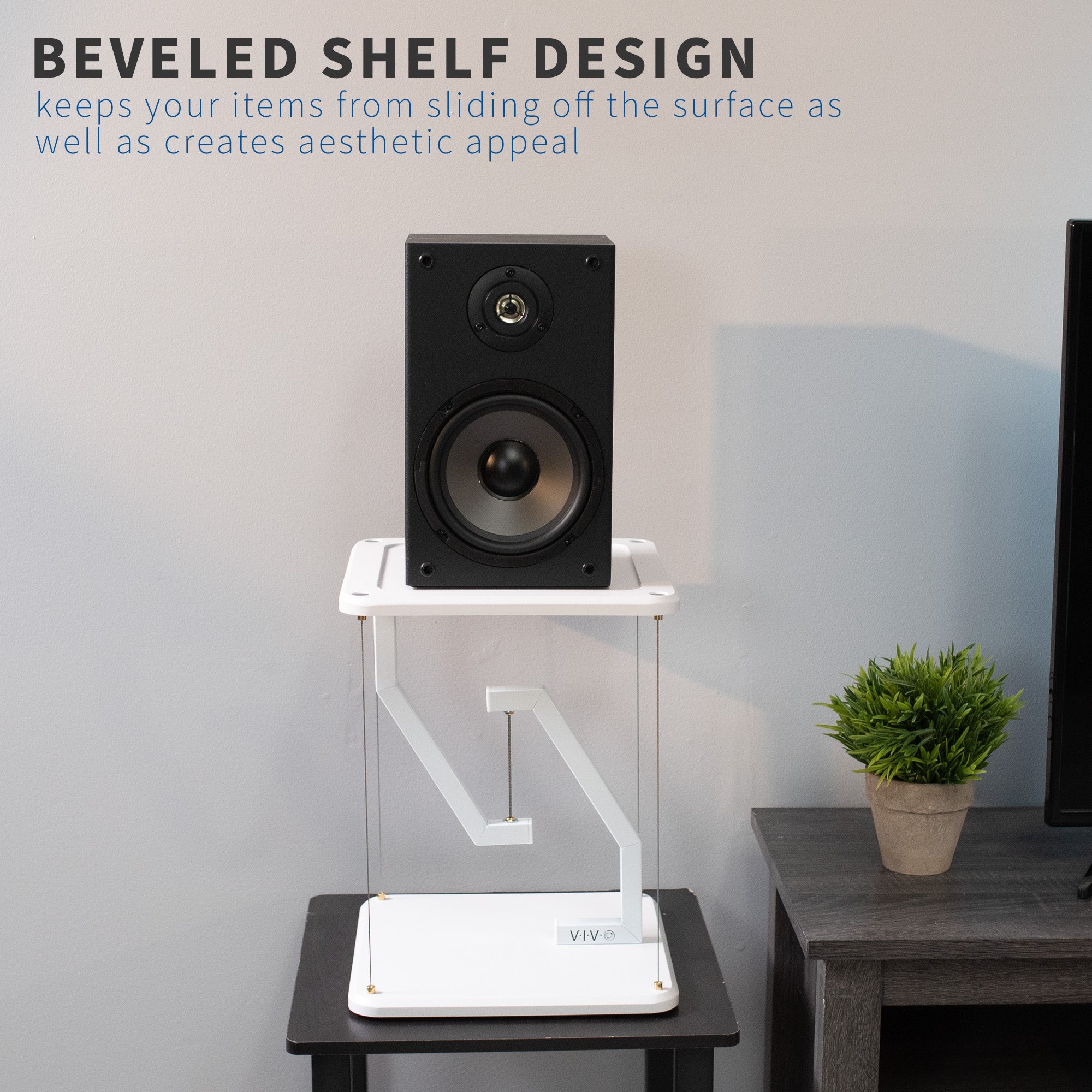 Aesthetic appeal of anti-gravity-designed speaker stands.