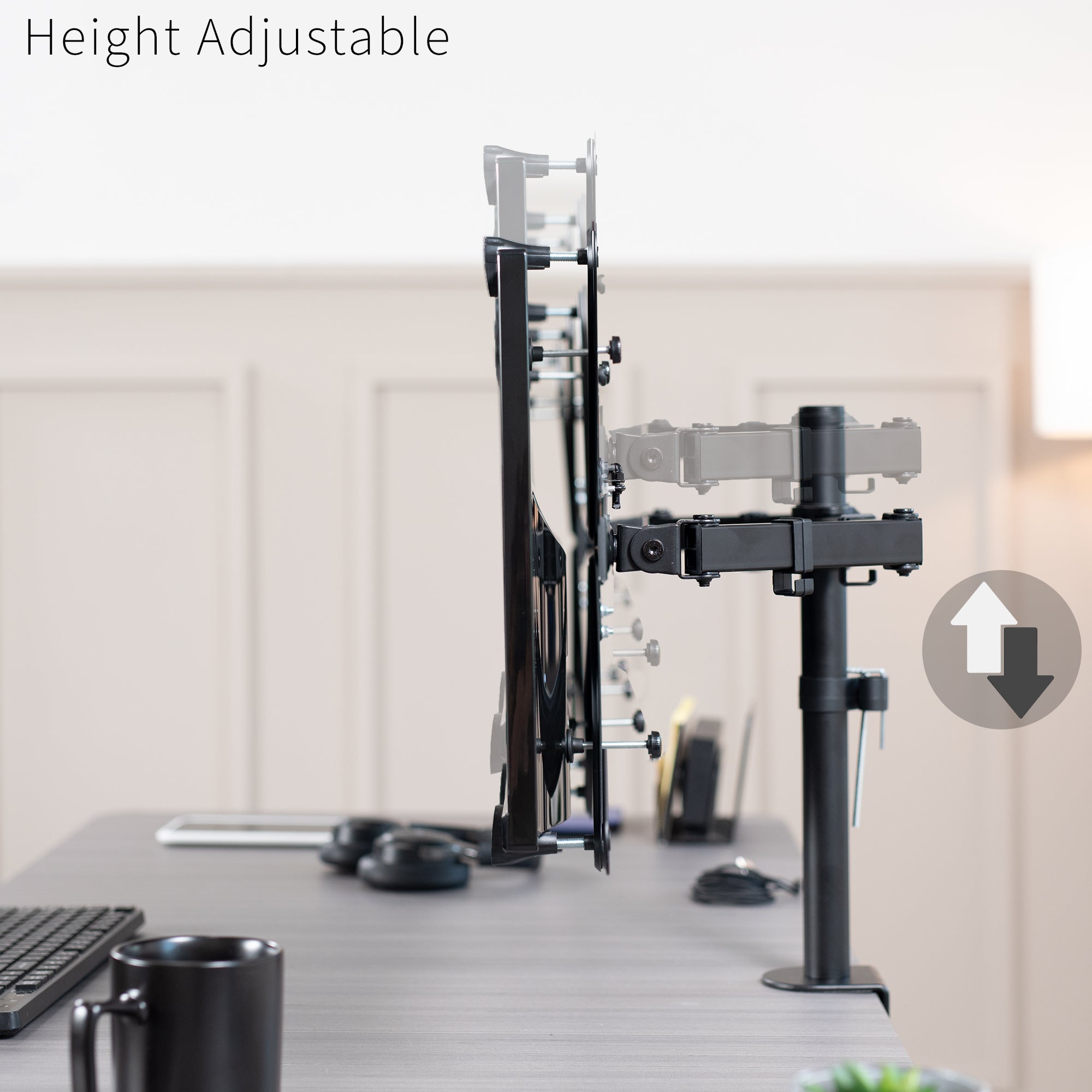Height adjustable to find the perfect viewing angle.