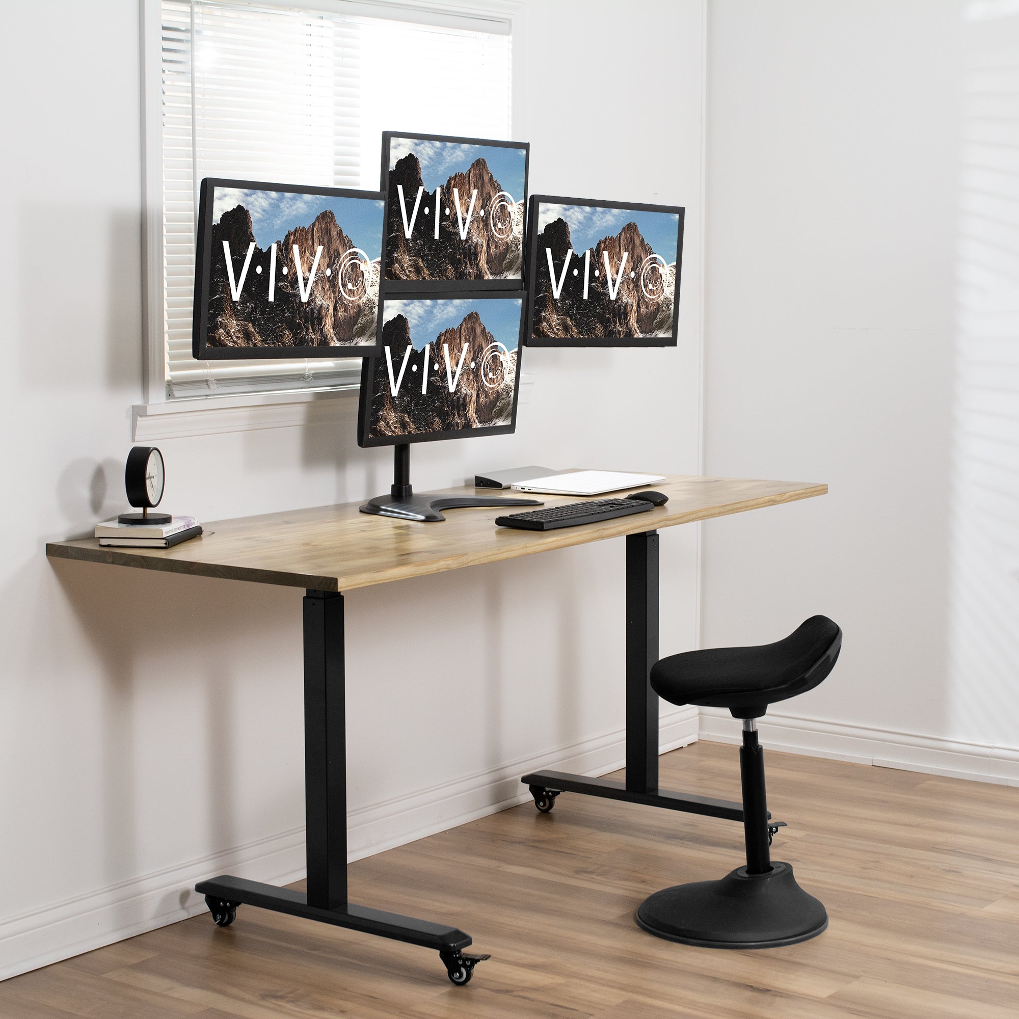 Quad Monitor Desk Stand