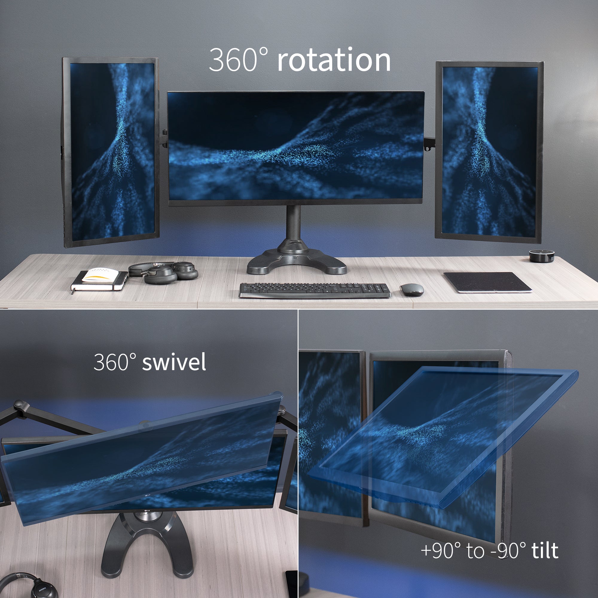 Flexible positioning to achieve the perfect viewing angle.