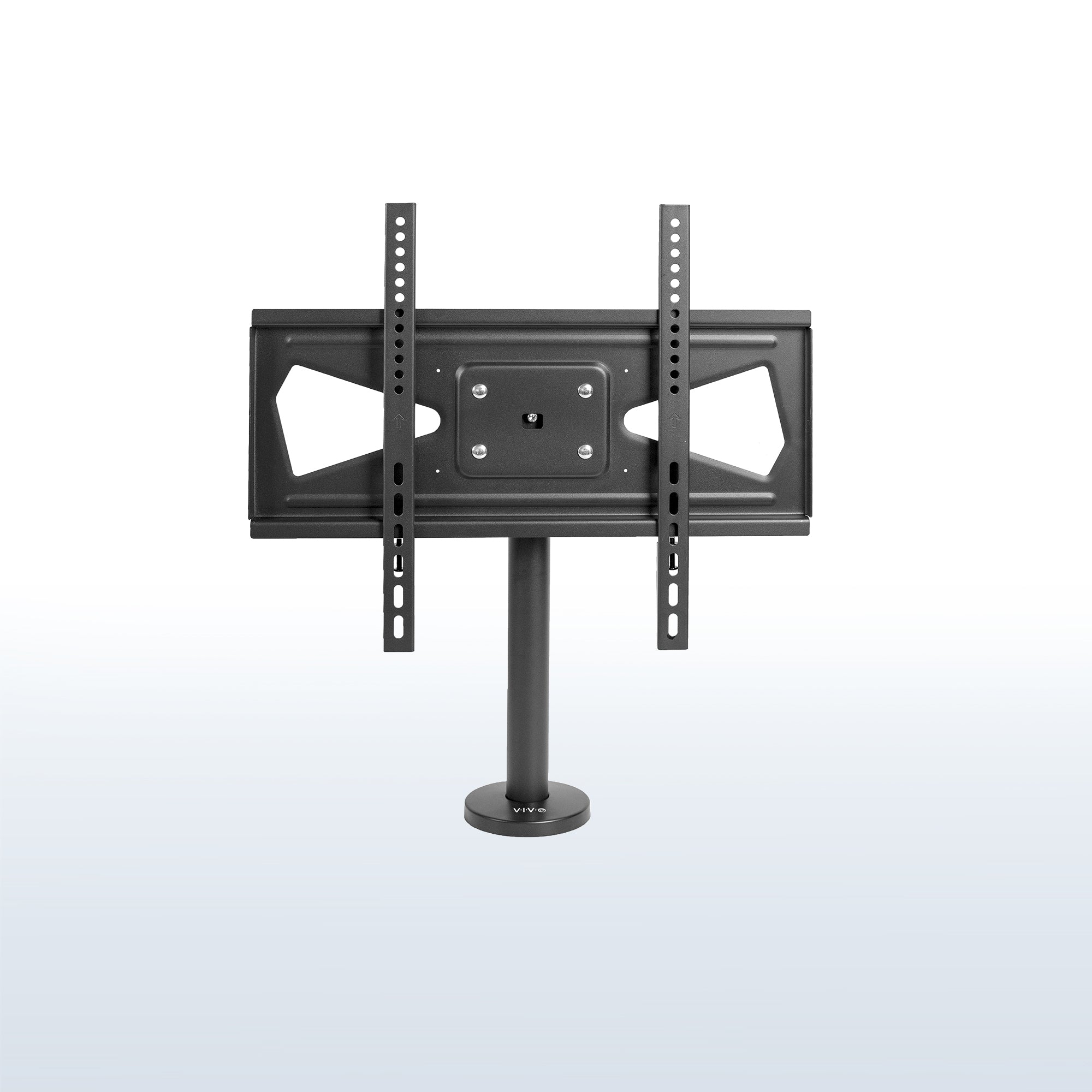 Sturdy bolt-down TV mount.
