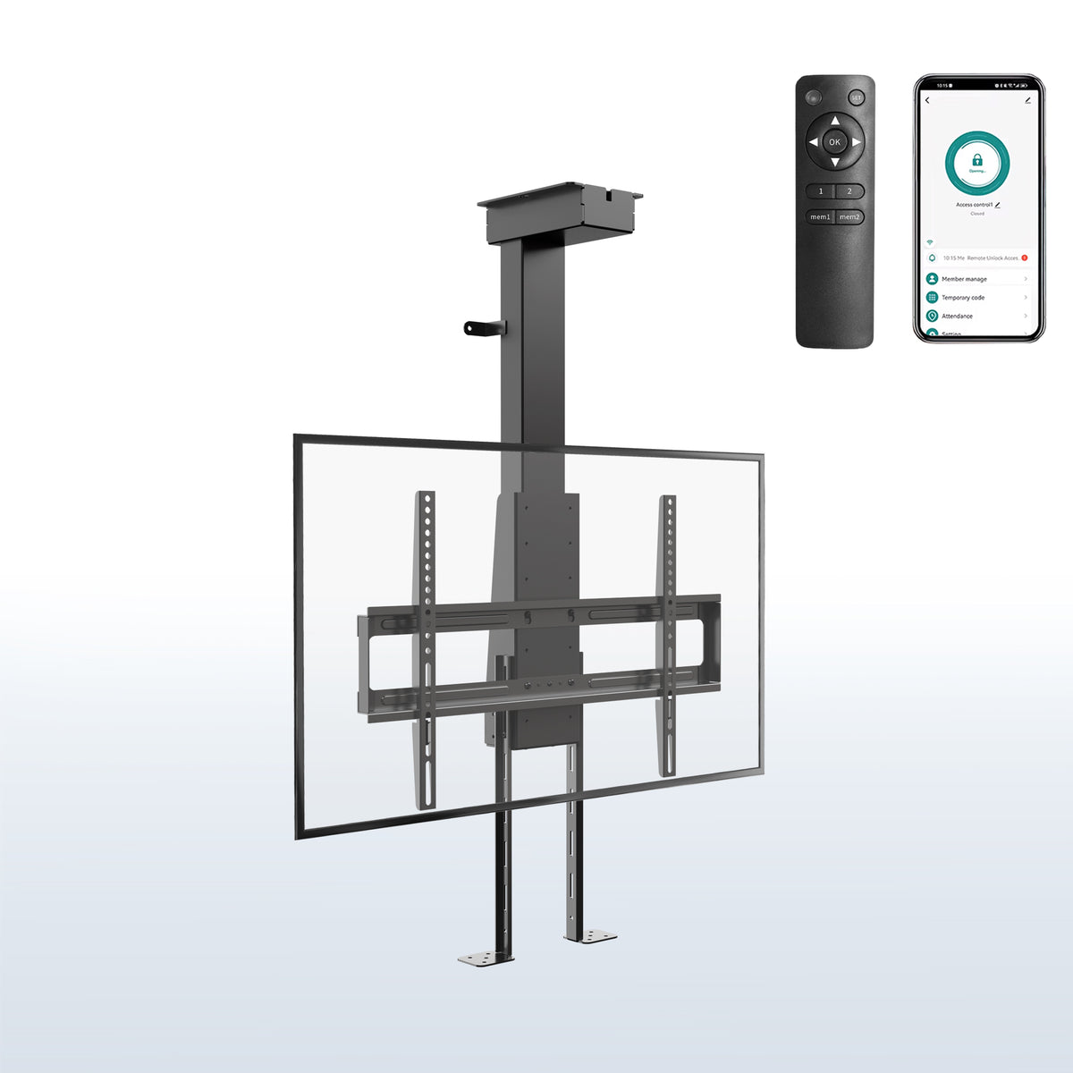 Motorized Drop Down TV Mount with Remote Control - 37” to 65” Screens