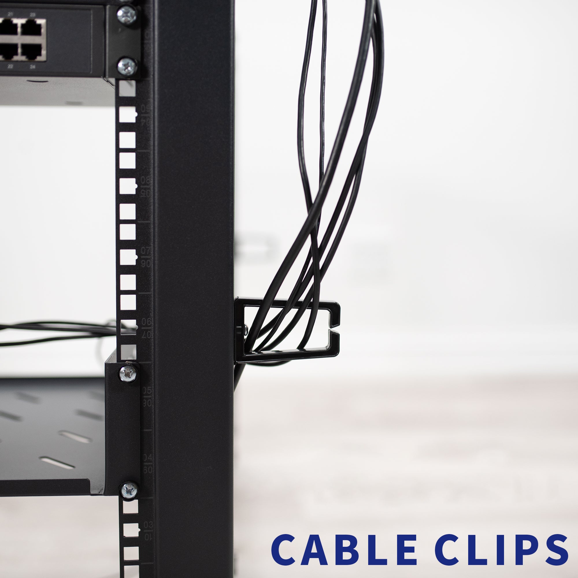 cables on the outside of rack leg