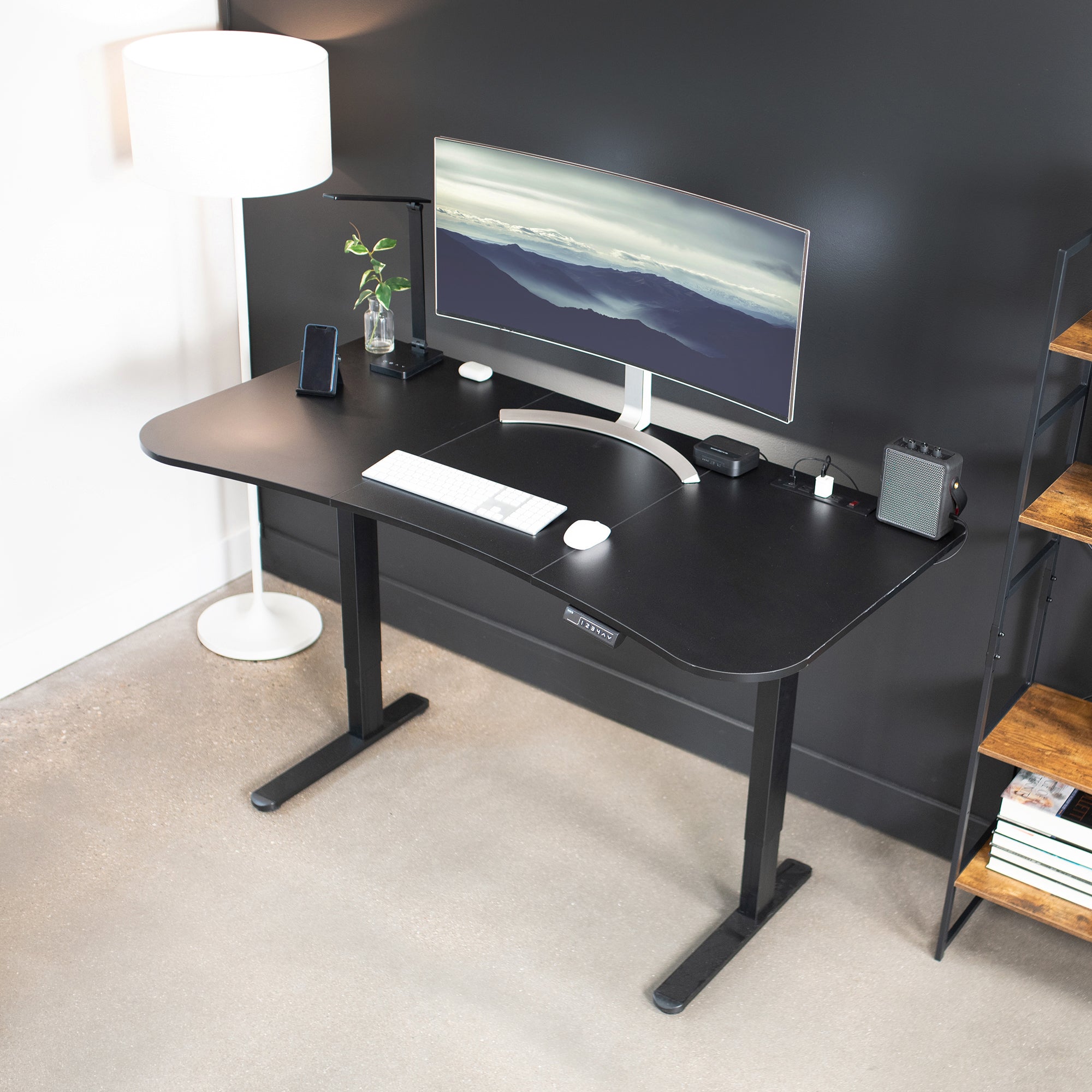 63 x 32 inch Universal Table Top with Built-In Power Strip for Standard and Sit Stand Height Adjustable Home and Office Desk Frames