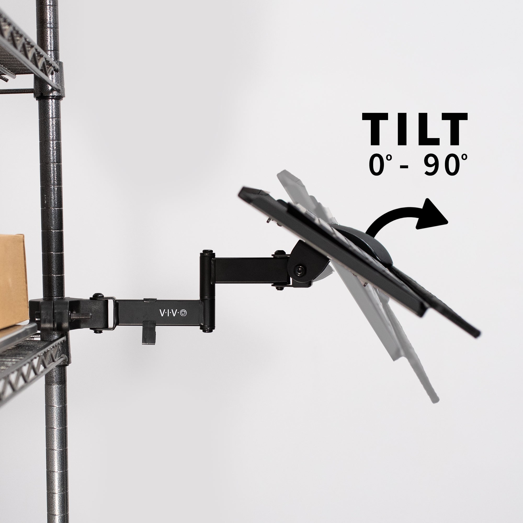Universal mount is ideal for adding a keyboard tray to an existing monitor stand or any pole within the diameter range.