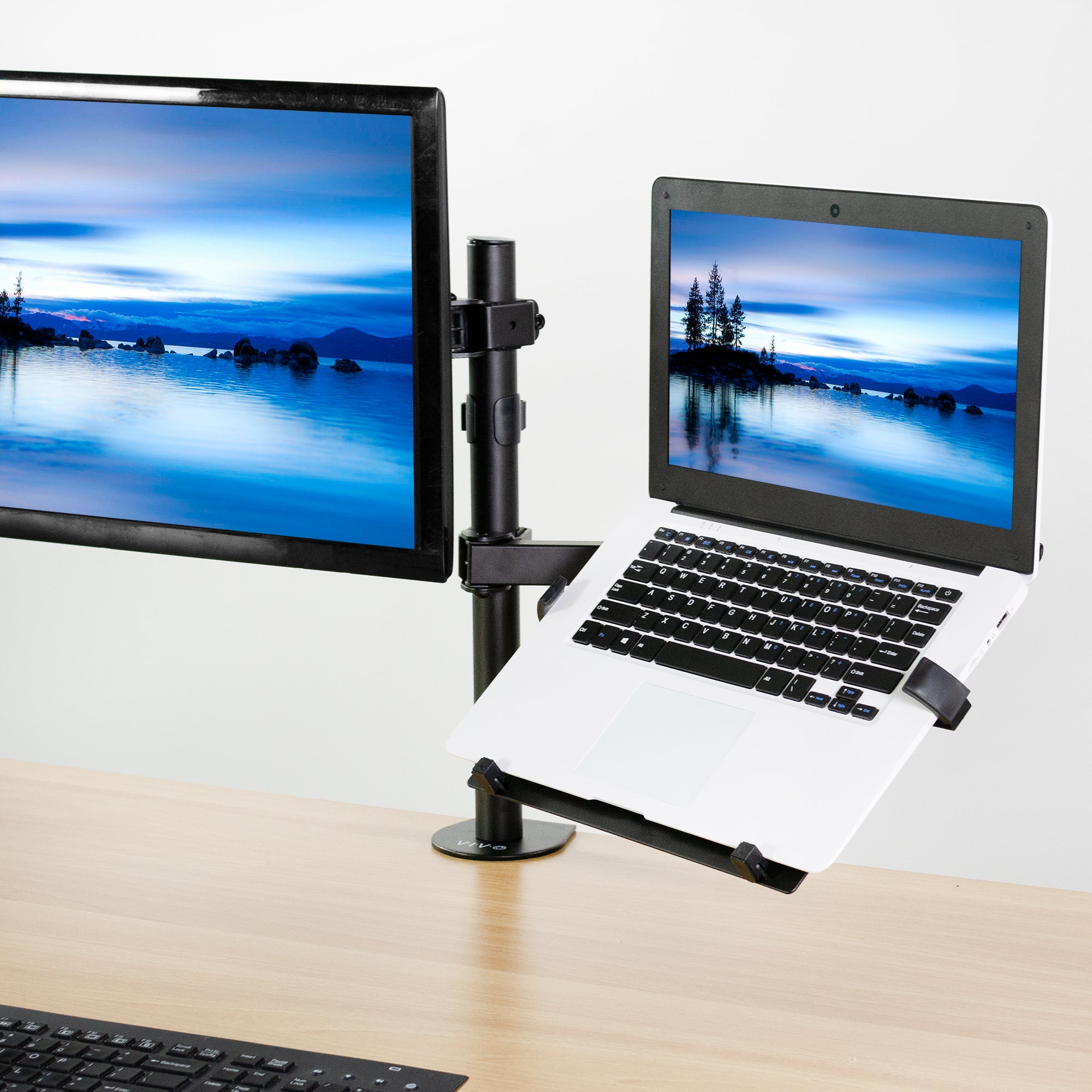 Versatile laptop stand plate that can support tablets and more.