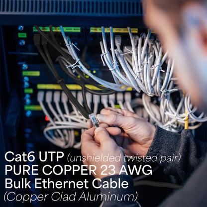 Black 1,000ft Cat6 Full Copper Outdoor Ethernet Cable