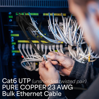 Black 1,000ft Cat6 Full Copper Outdoor Ethernet Cable