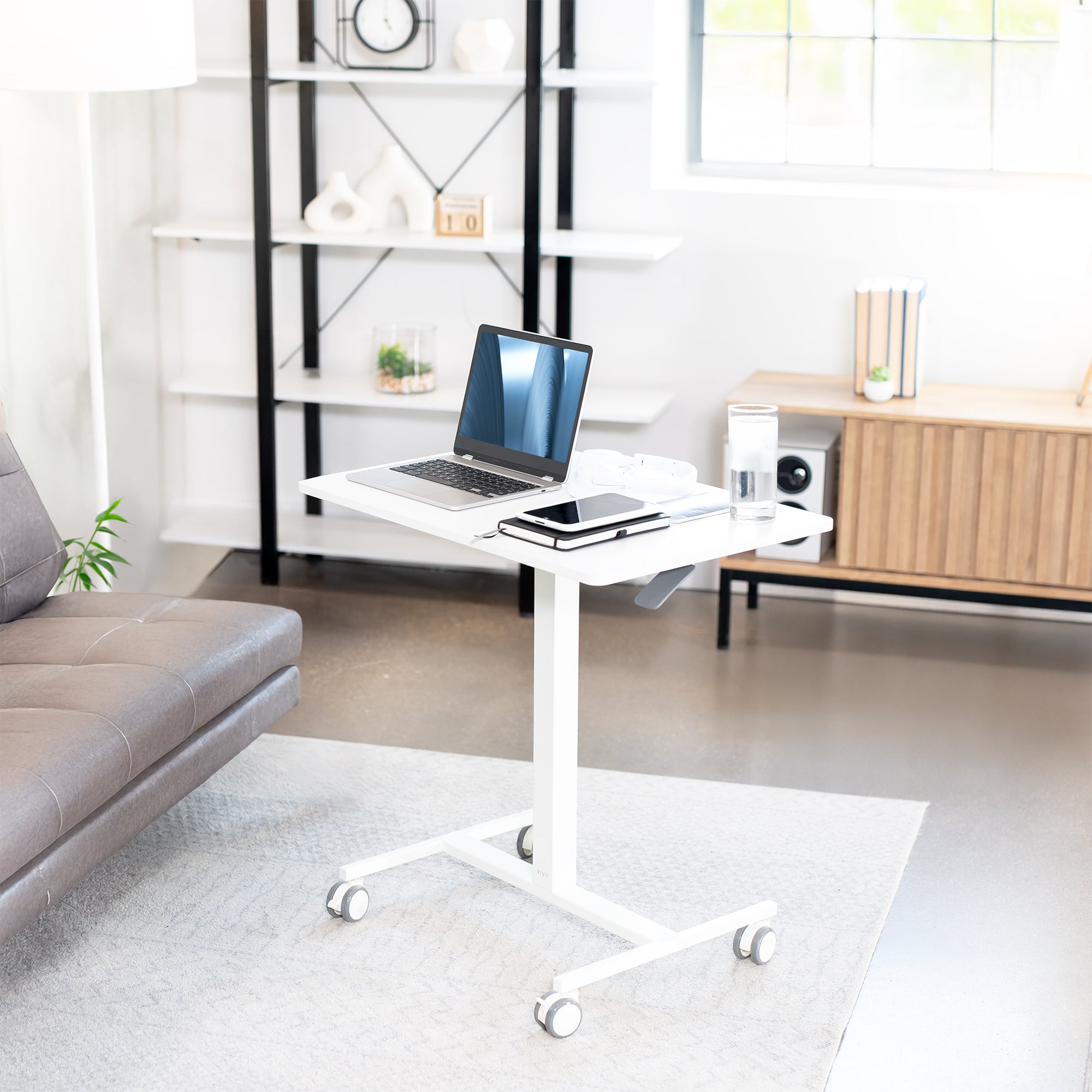 Mobile Pneumatic Lift Height Adjustable Workstation Cart