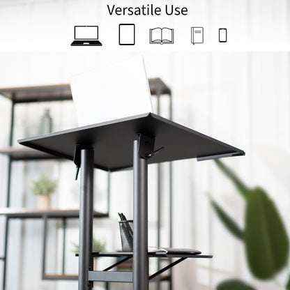 Height Adjustable Mobile Podium Cart