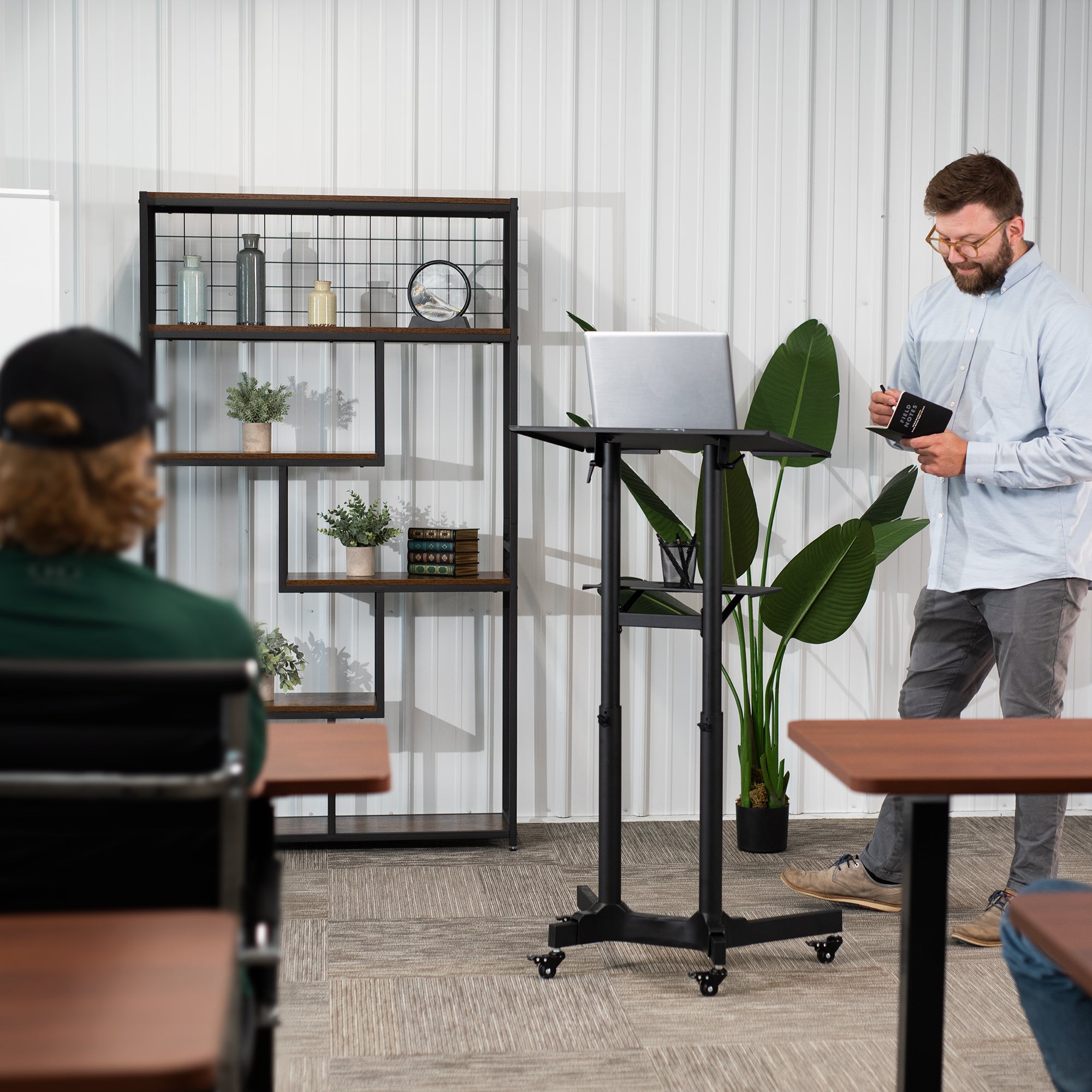 Height Adjustable Mobile Podium Cart