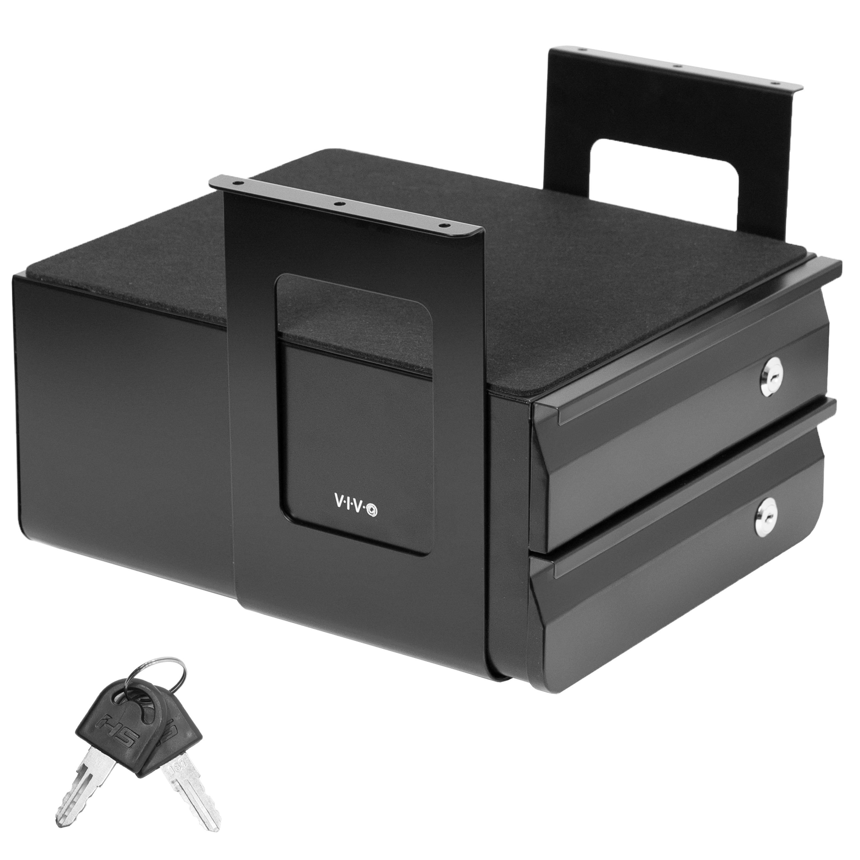 Secure Under Desk Pull-Out Locking Drawer with Keys