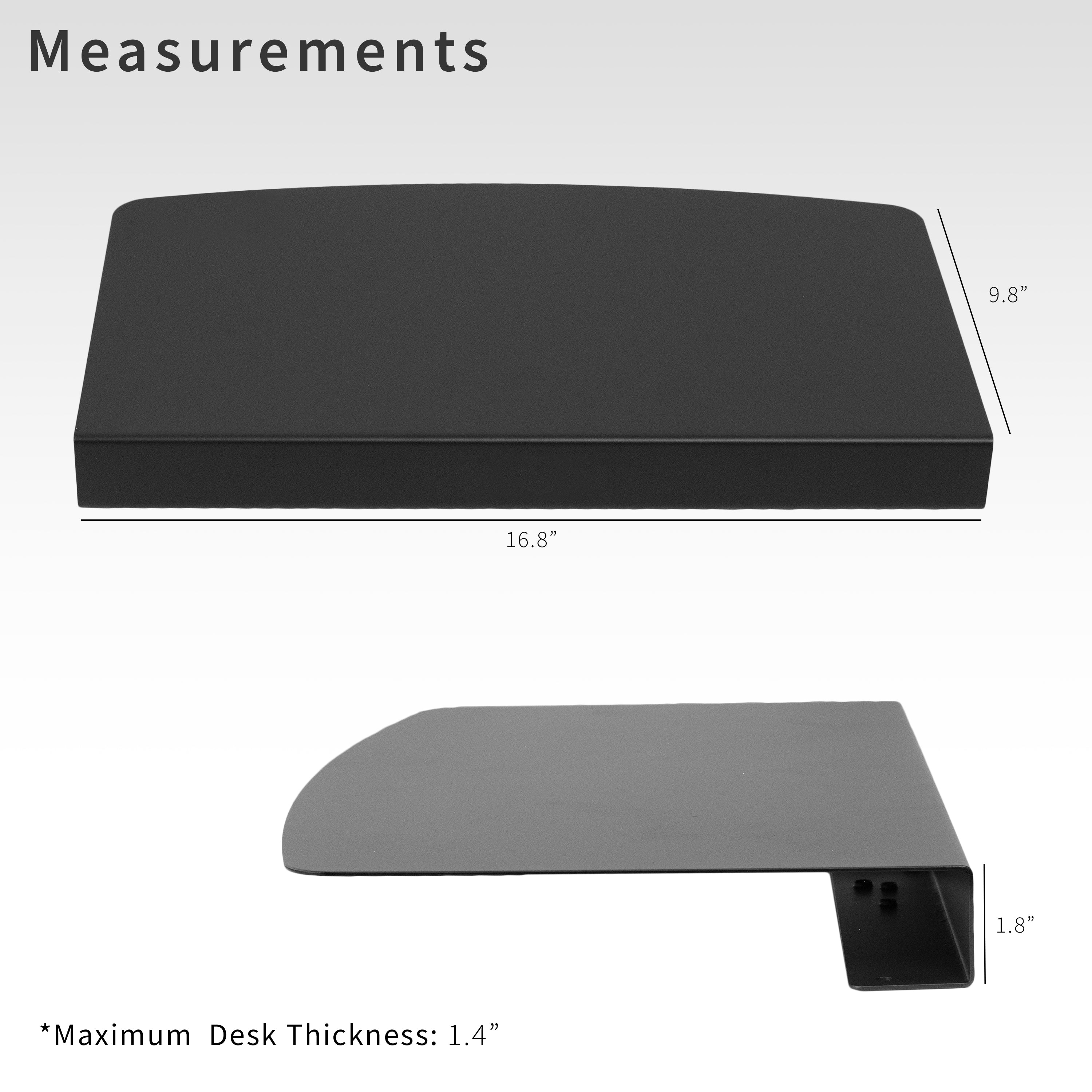 Sleek low-profile design of corner desk connector.